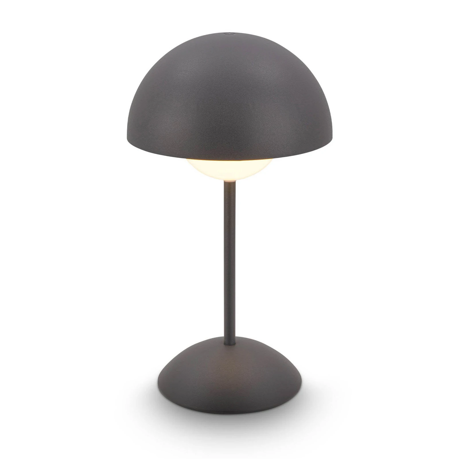 LED akumulatoru galda lampa Kugle, antracīta, metāls, IP44, dim.