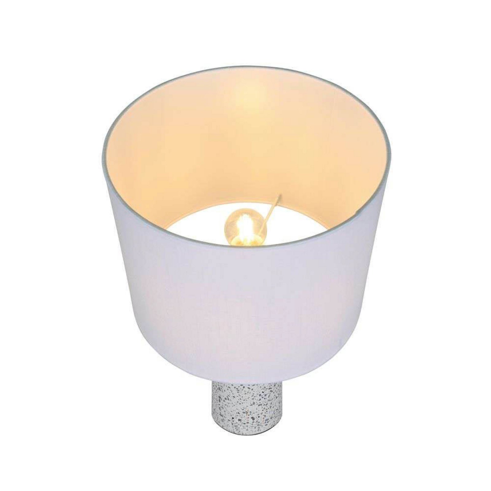 Candeeiro de mesa Antiga, branco, altura 50 cm, tecido/pedra