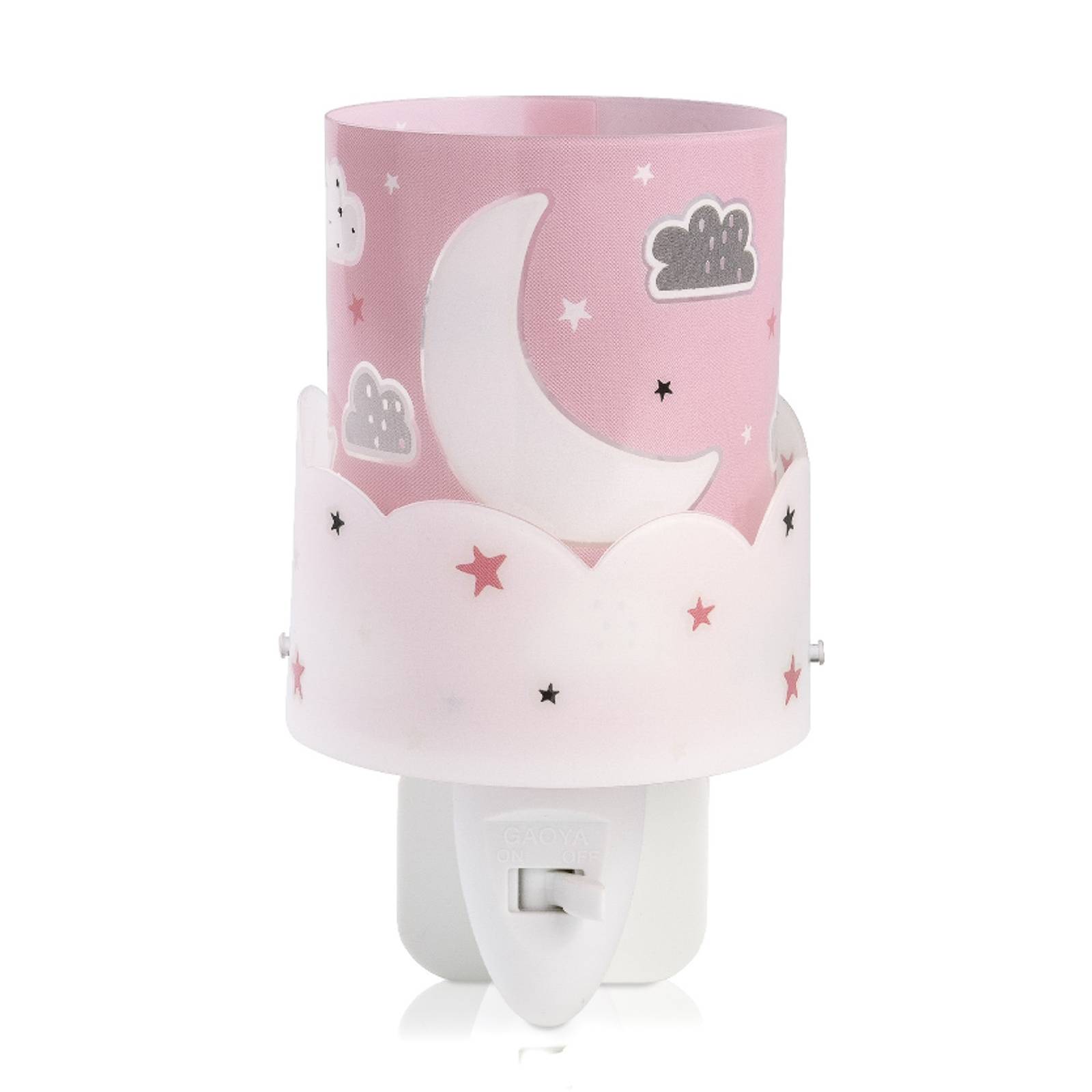 Dalber Moon children’s LED night light, pink - Children's Room - Clip / Plug-in Light