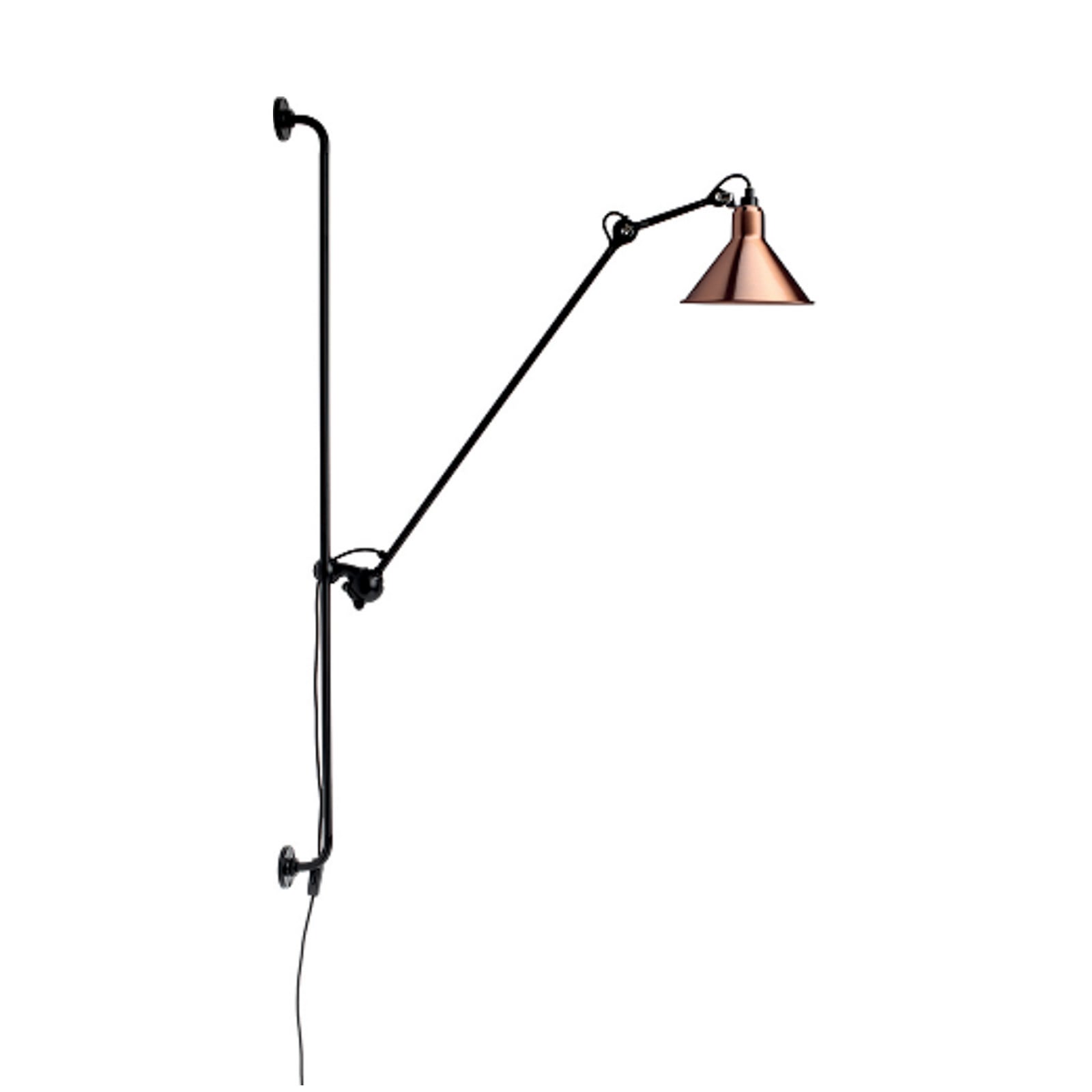 214 Wandleuchte Round schwarz/kupfer/weiß 214 Round Lampe Gras - Wohnzimmer - Design - Metall - Einflammig