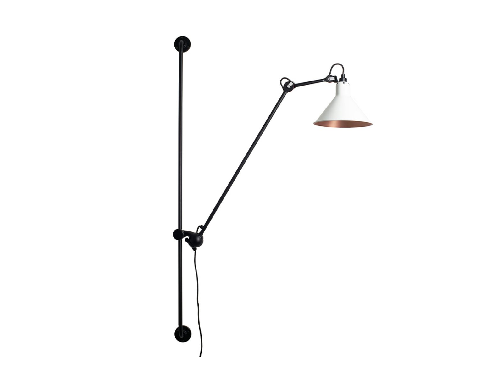 214 Zidna lampa Conic Crna/Bijela/Bakar - Lampe Gras