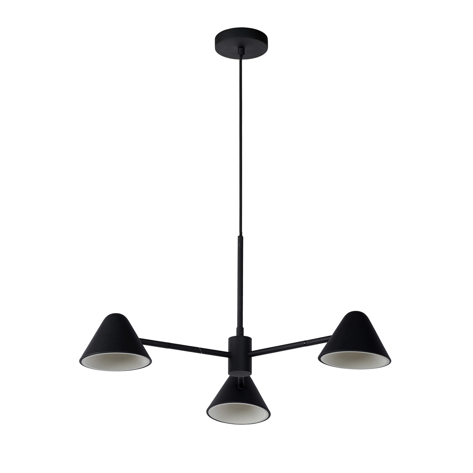 LED-Pendelleuchte Devon mit drei Kegelschirmen
