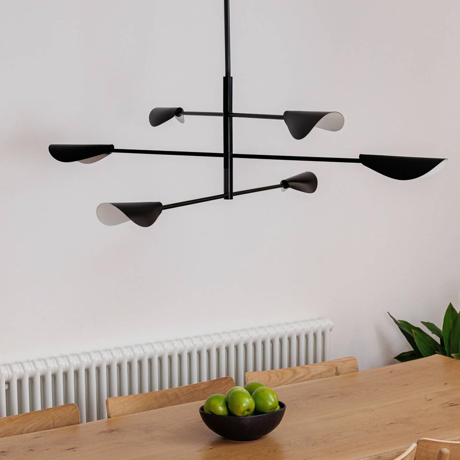 FARO BARCELONA Suspension Liggera noir acier Ø 136,8 cm à 6 lampes.