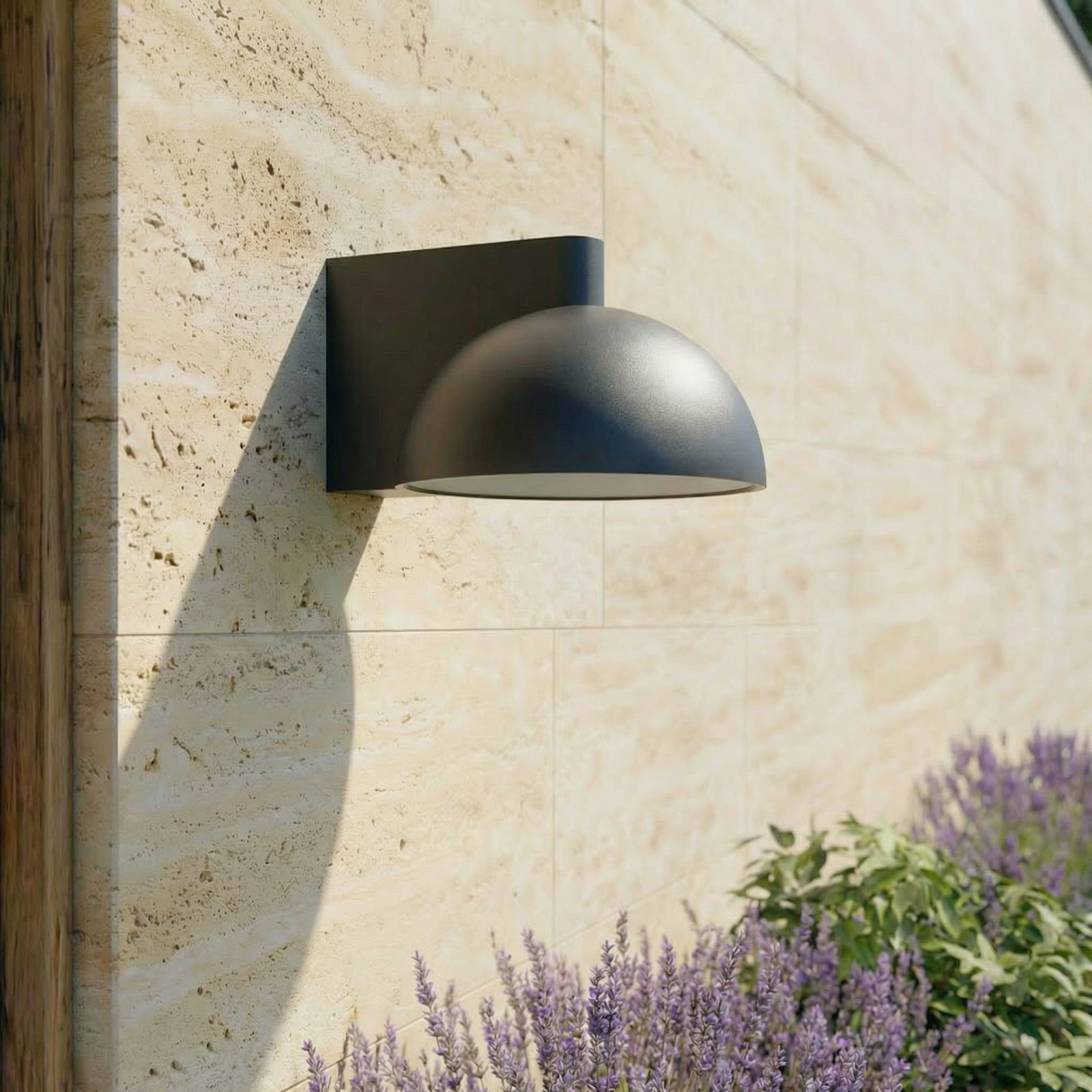 Lucande utendørs LED-vegglampe Velira, svart, metall, IP54