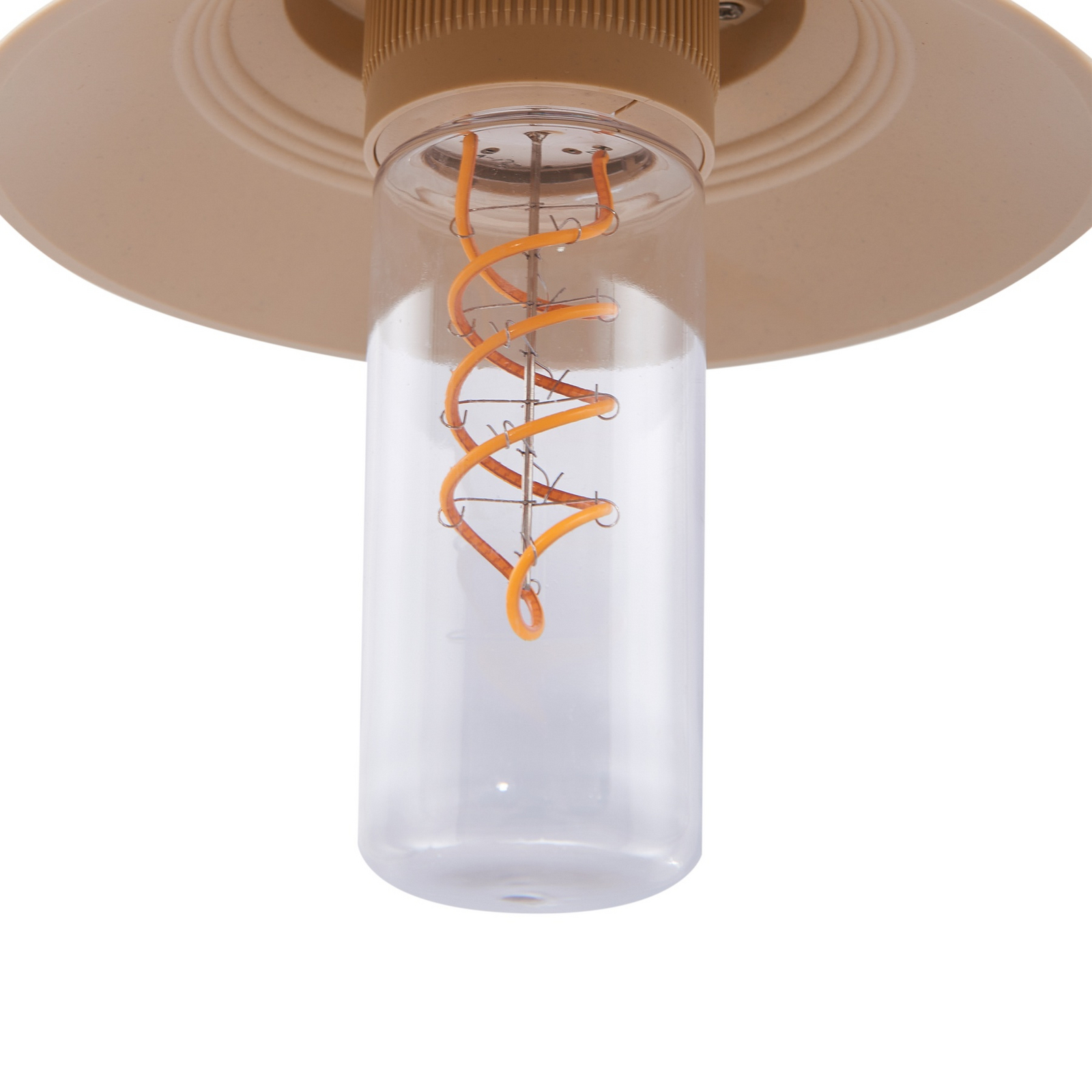 Lindby LED pendant light Raul, beige, aluminium, Ø 15cm