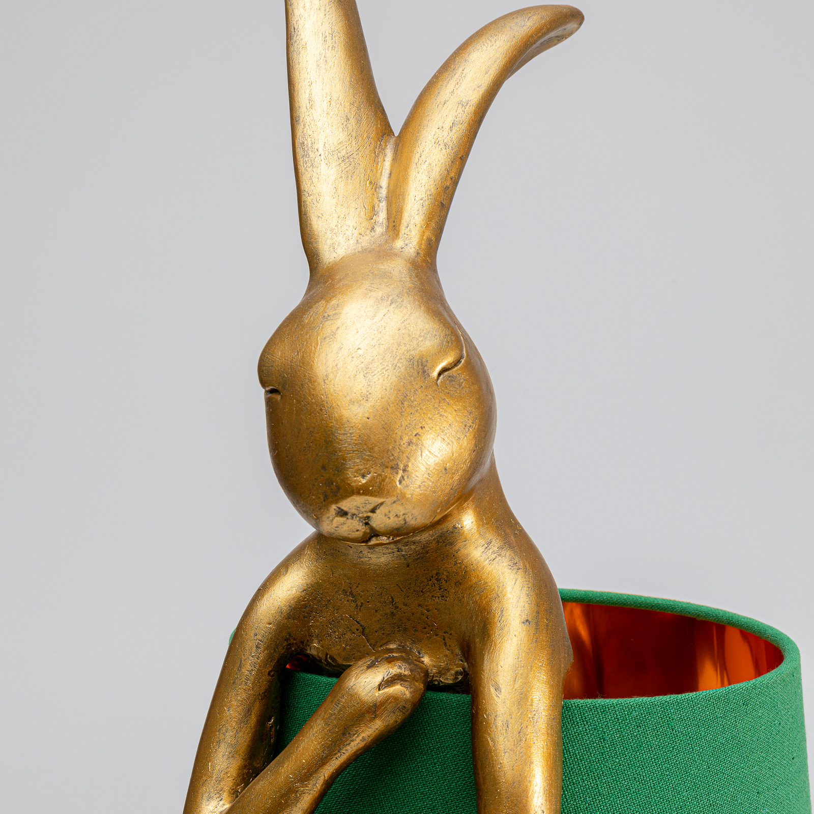 Lampada da tavolo KARE Animal Rabbit, oro/verde, 68 cm, E14