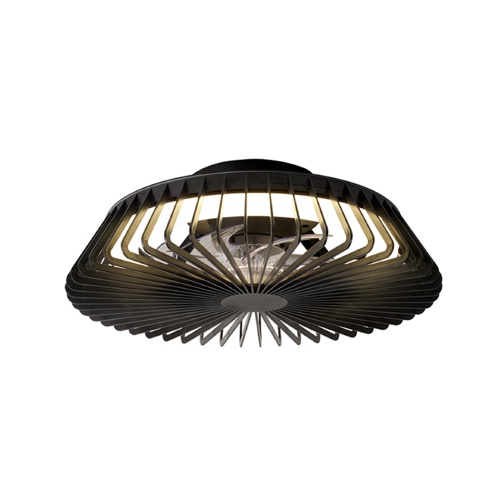 Ventilador de techo LED Himalaya Mini, negro, CC, silencioso, CCT