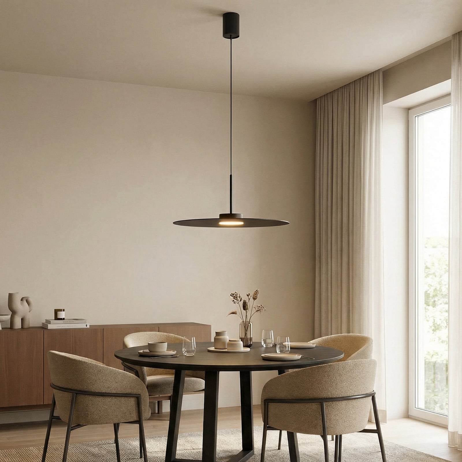 Hängeleuchte Simone, schwarz, Stahl, Ø 40 cm, GX53