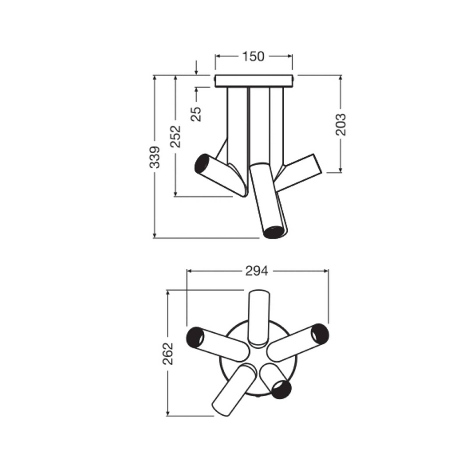 Lampa sufitowa OSRAM Decor Straw, 5-punktowa, stal, kolorowa, E27