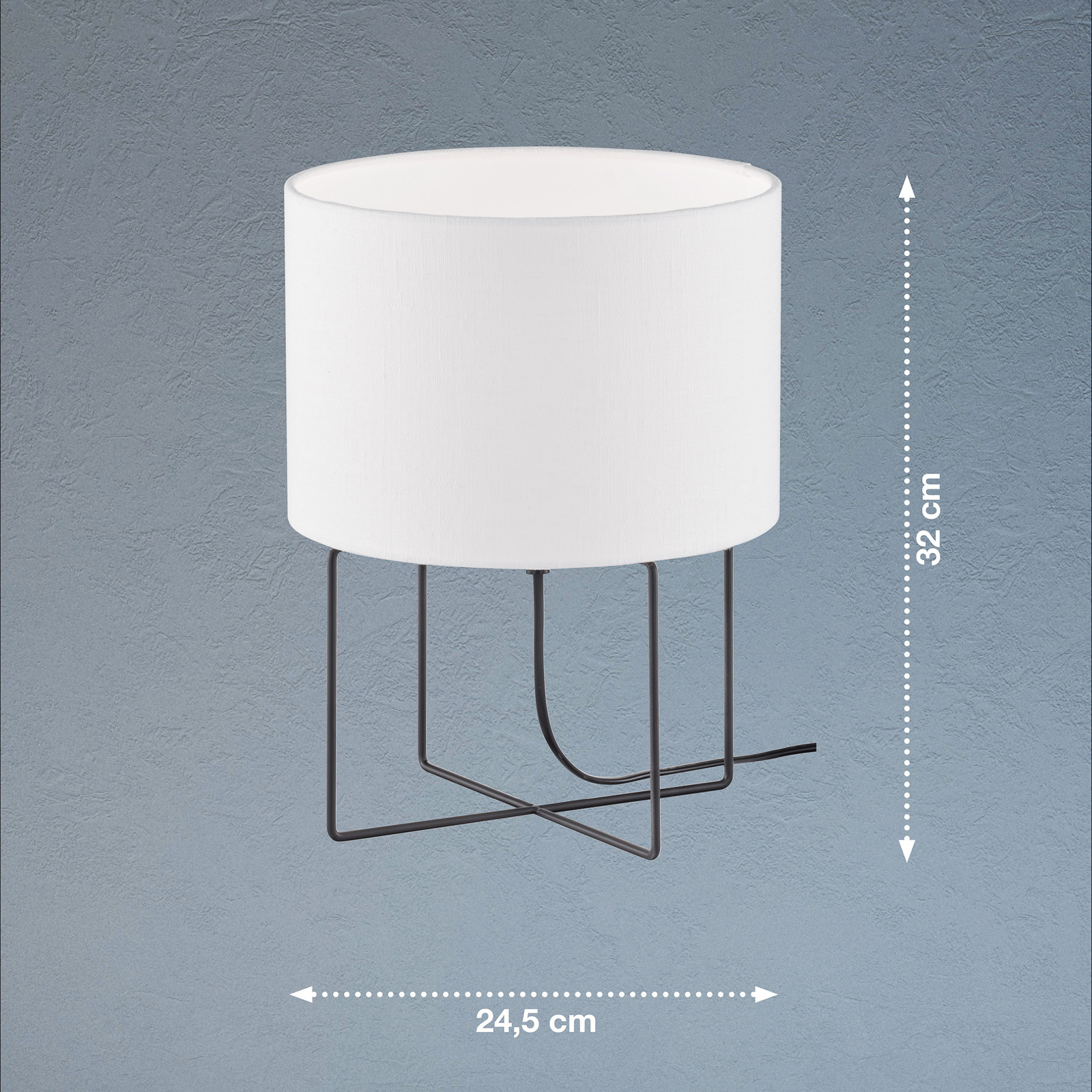 Java table lamp with a white linen lampshade