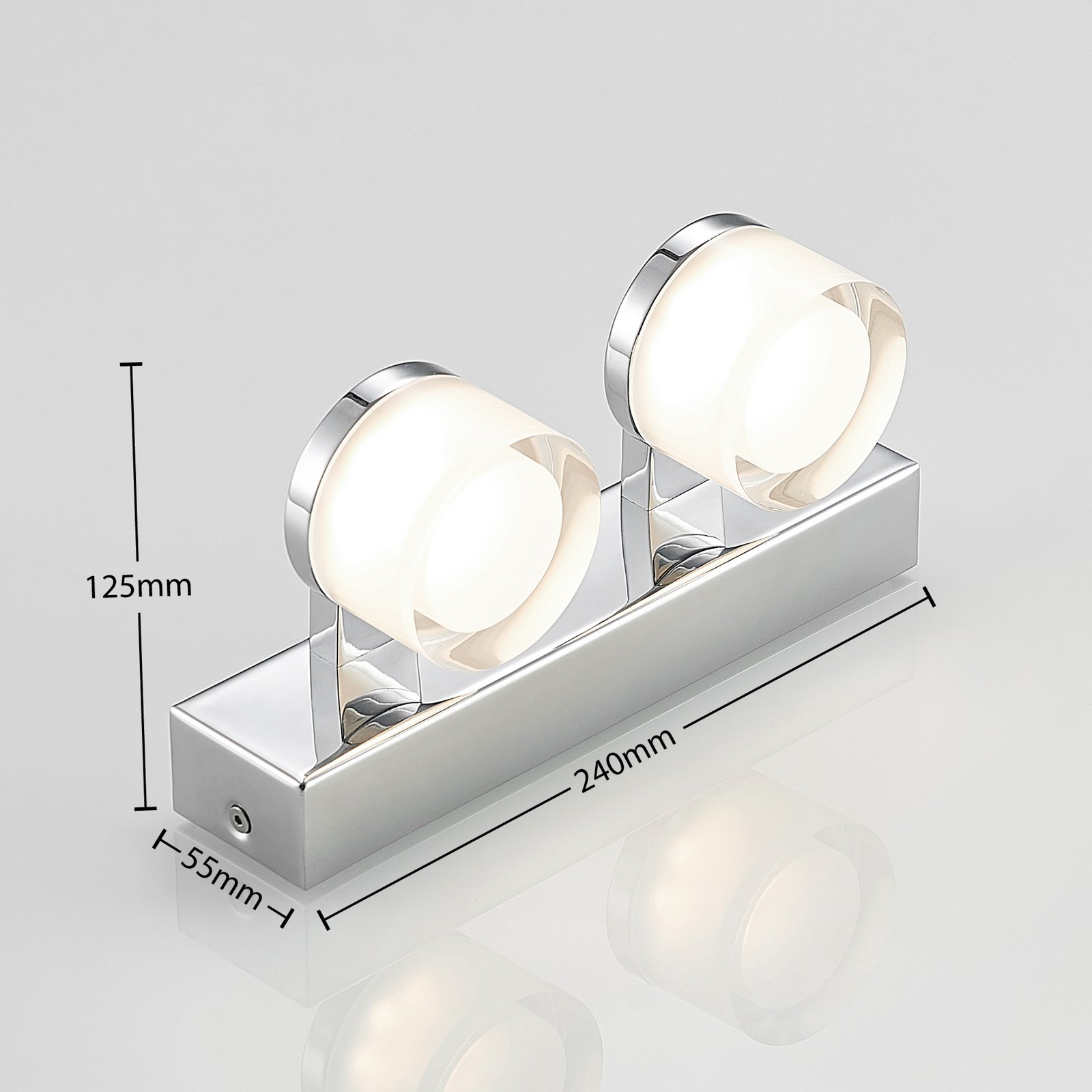 Arcchio Kejan applique LED, IP44, 2 lampes large