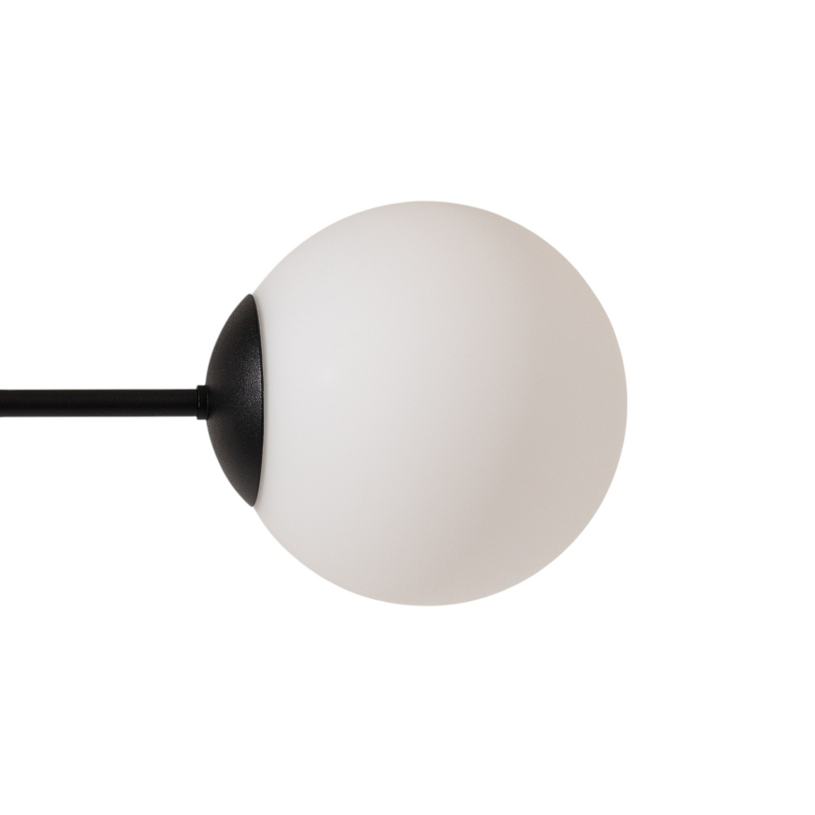 Plafonnier Glassy, à 6 lampes, noir/opale