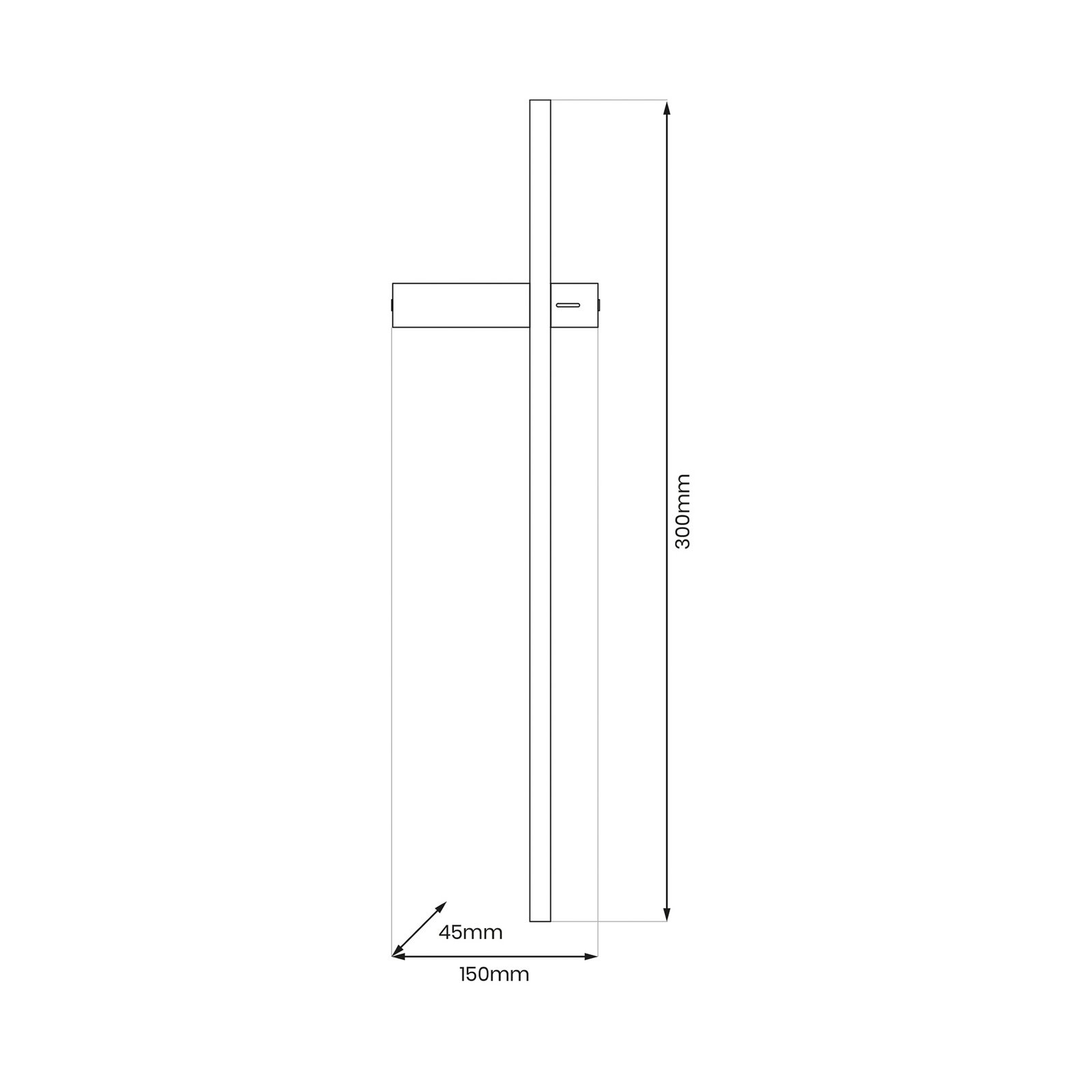 LED-Wandlampe Vision, Höhe 30 cm, Metall, schwarz, 3.000 K