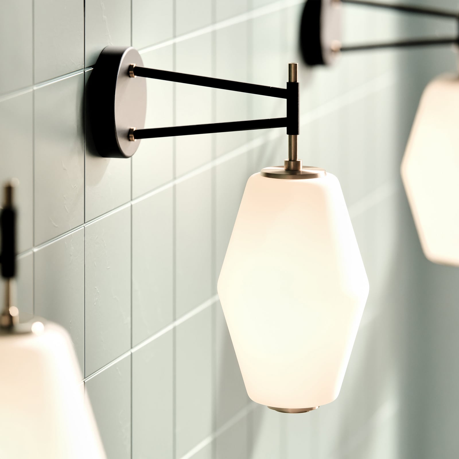 Wandlamp Dahl wit/zwart glas, fitting E27 - Northern Wandlamp Dahl wit/zwart glas, fitting E27 - Northern