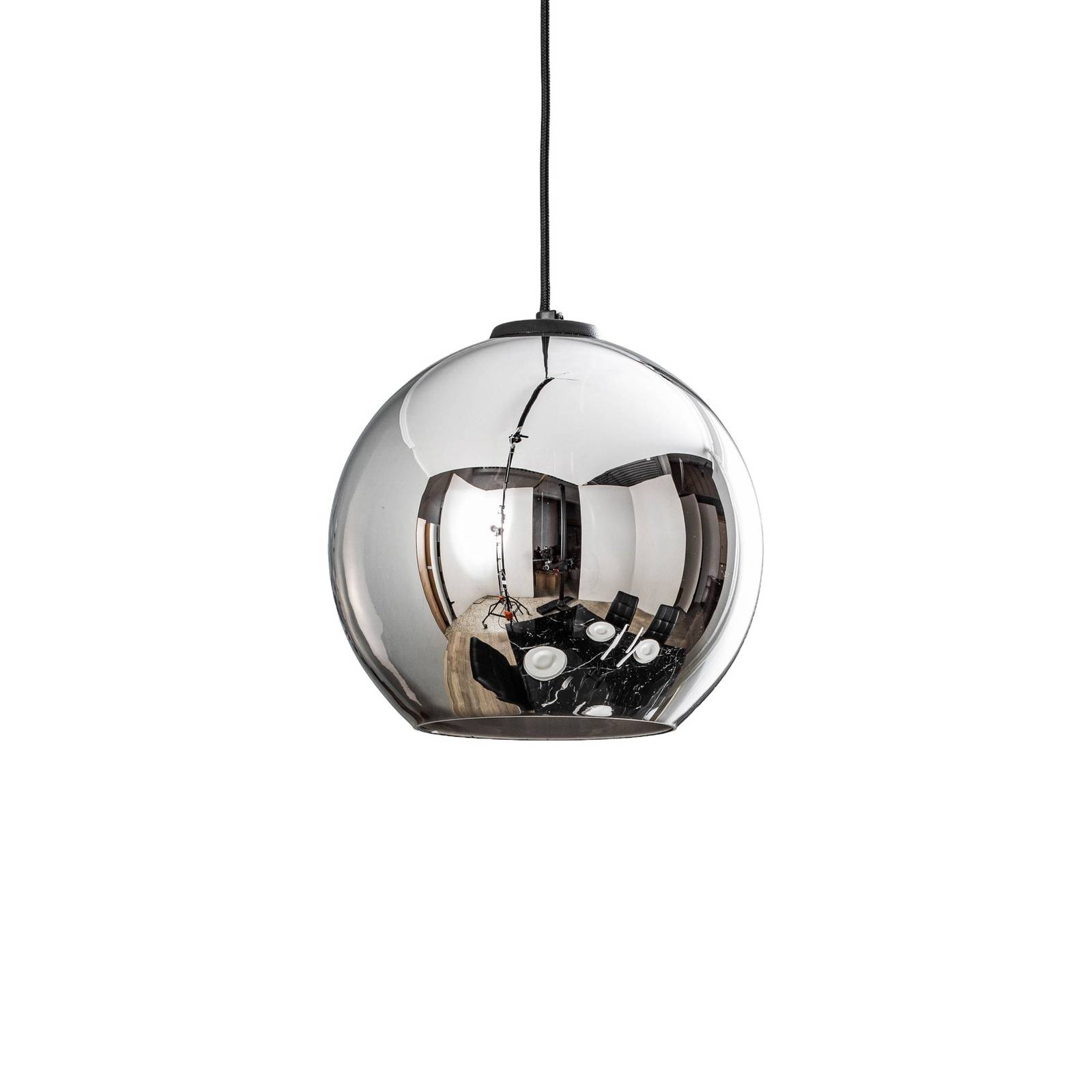 Hängeleuchte Polaris, verspiegeltes Glas, chrom