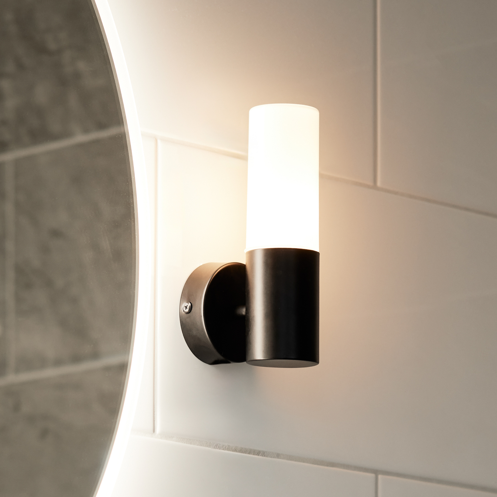 PR Home væglampe til badeværelse Beta, sort, IP44
