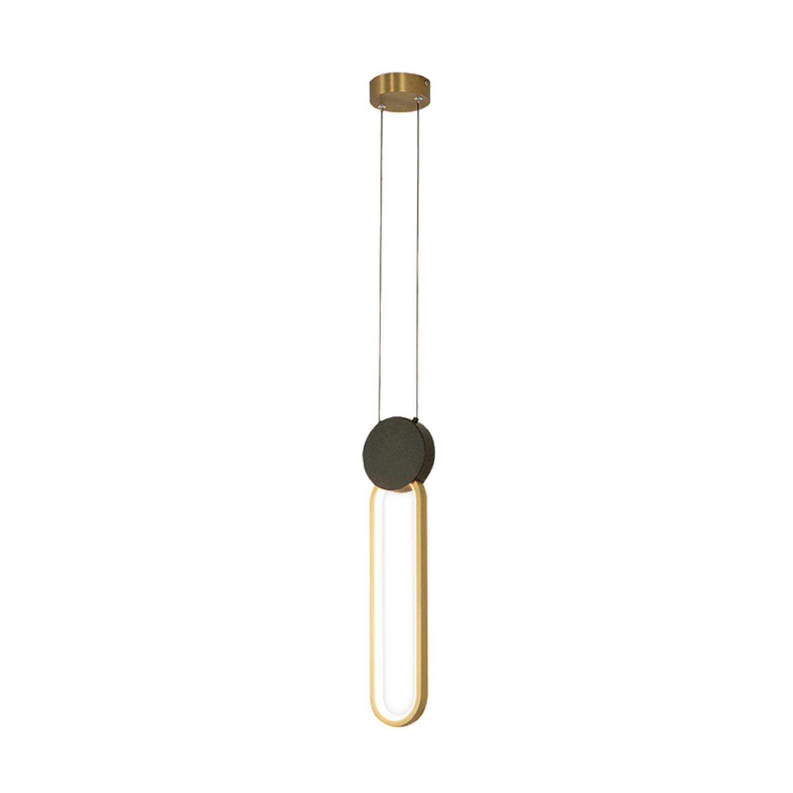 LED-Hängelampe 23101, gold/schwarz, Breite 12 cm, Metall dim