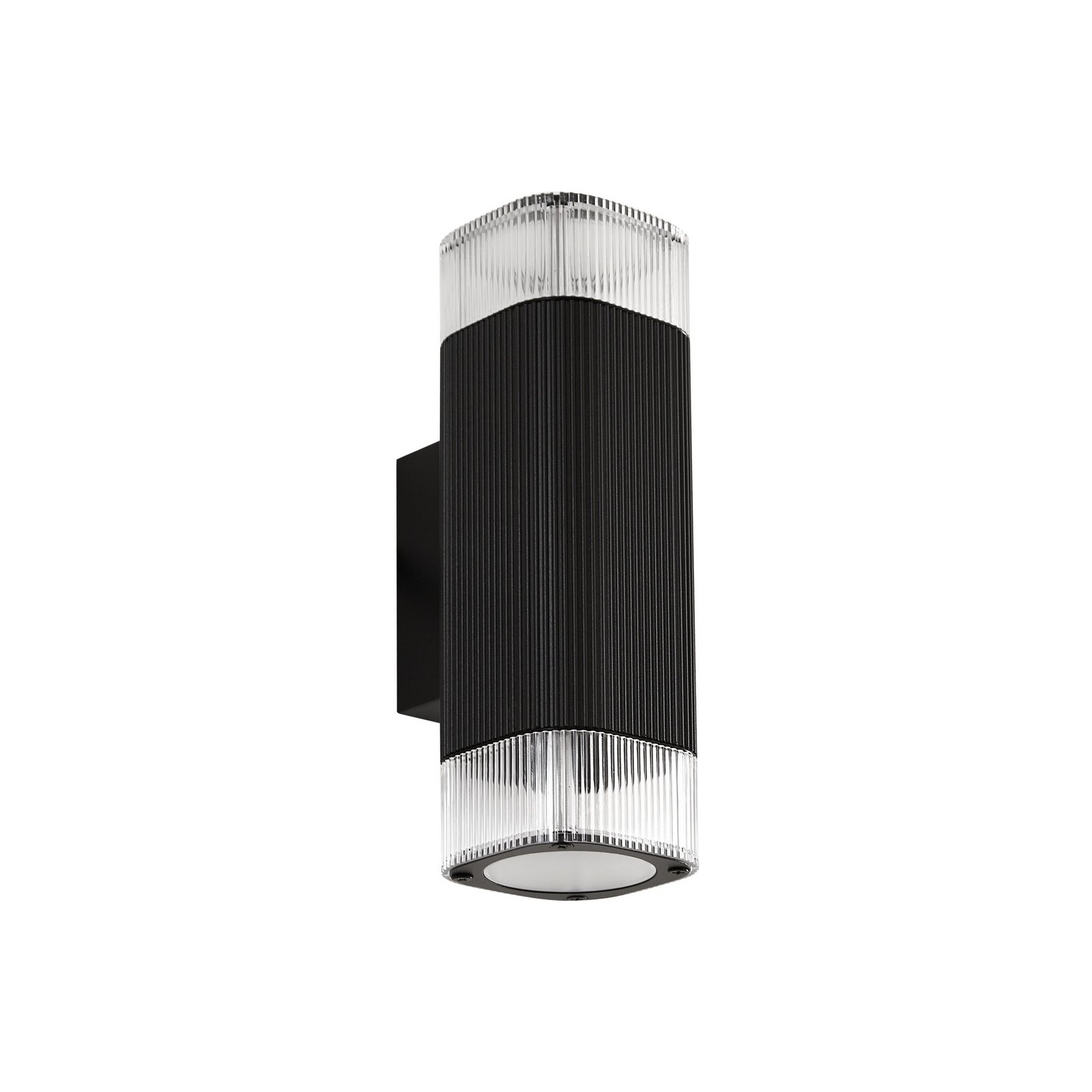 Lindby Außenwandlampe Halvar, schwarz, 24 cm, 2 x GU10, IP65