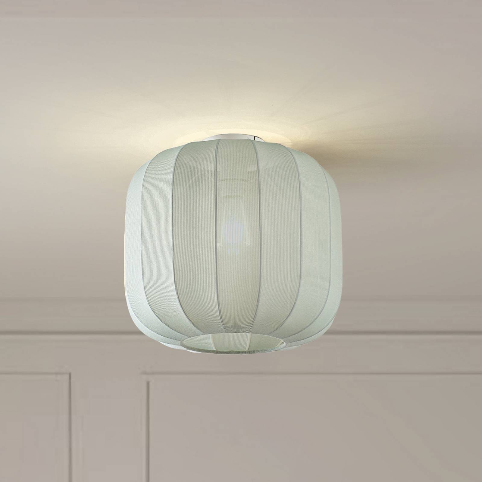 Lindby Deckenleuchte Helin, blau, Stoff, Ø 35 cm günstig online kaufen