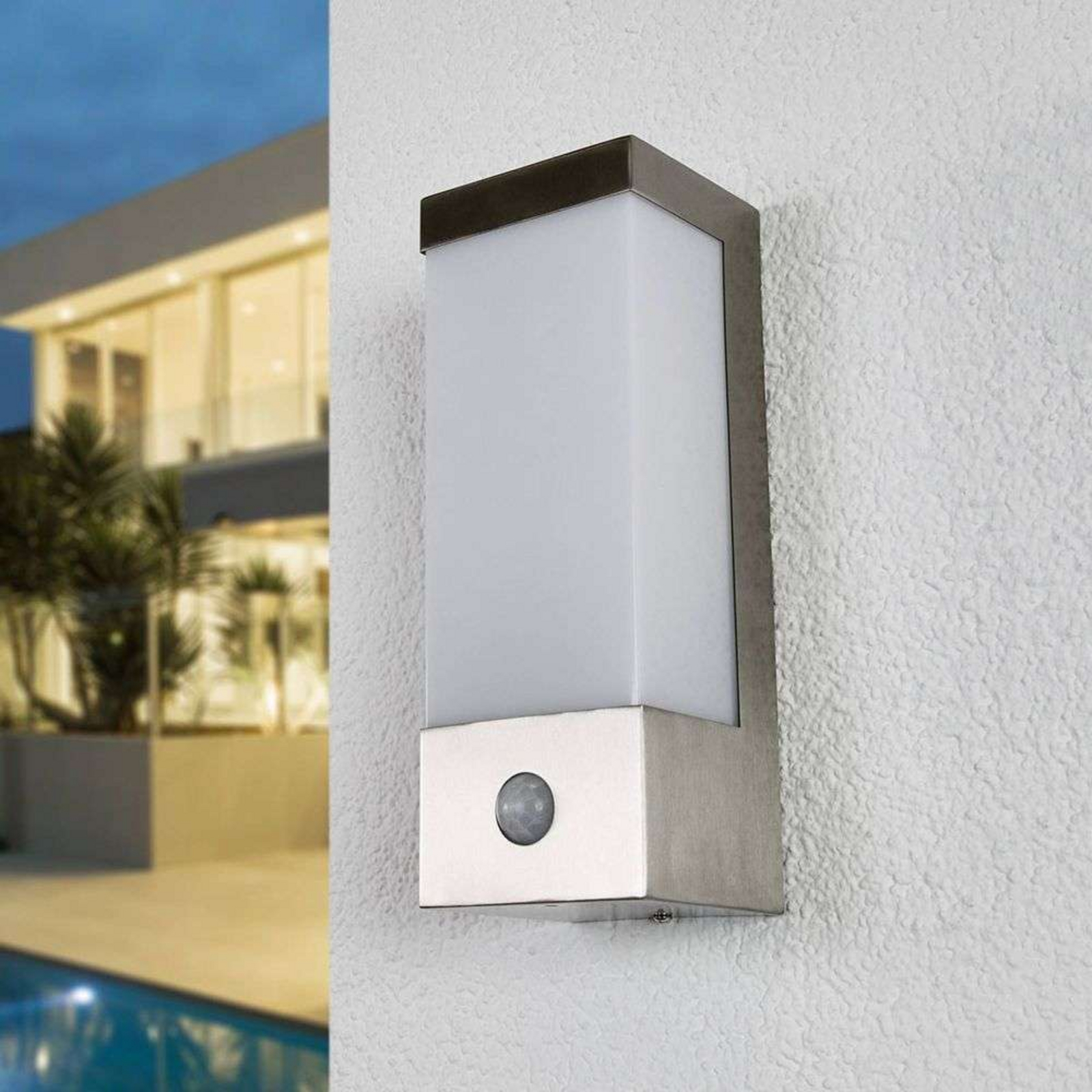 Severina LED Aplica de Exterior w/Sensor Stainless Steel/White - Lindby