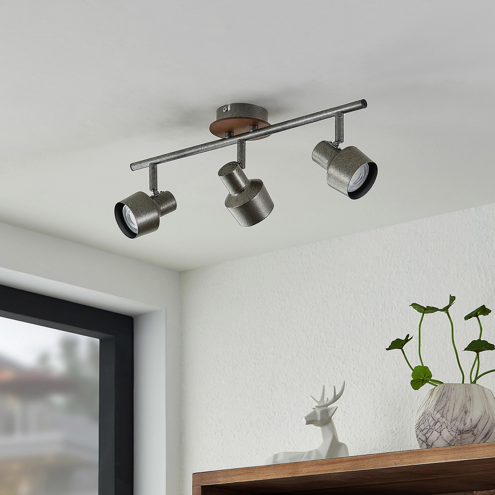 Sanem 3 Deckenleuchte Grey - Lindby