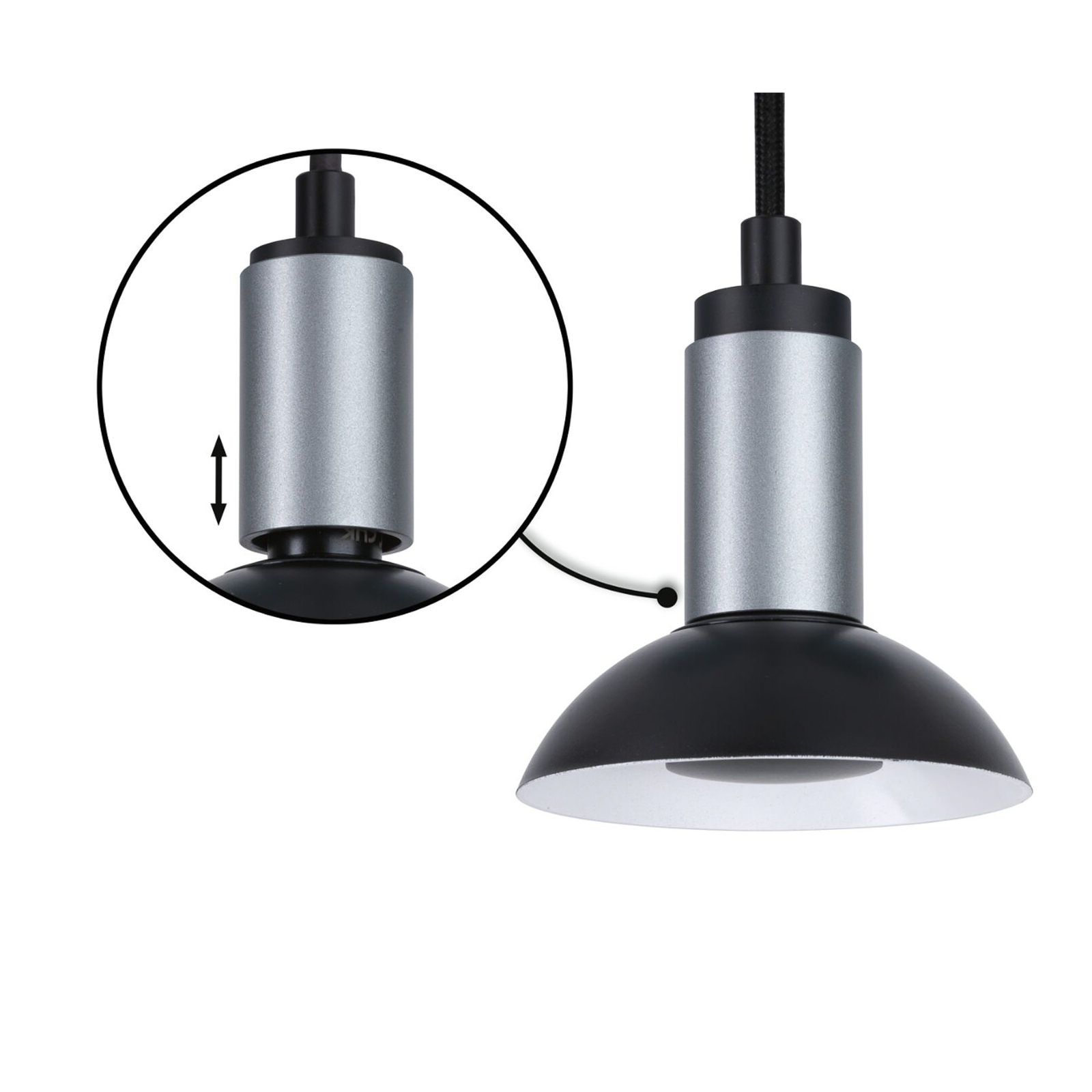 Paulmann Runa hanglamp, zwart/antraciet