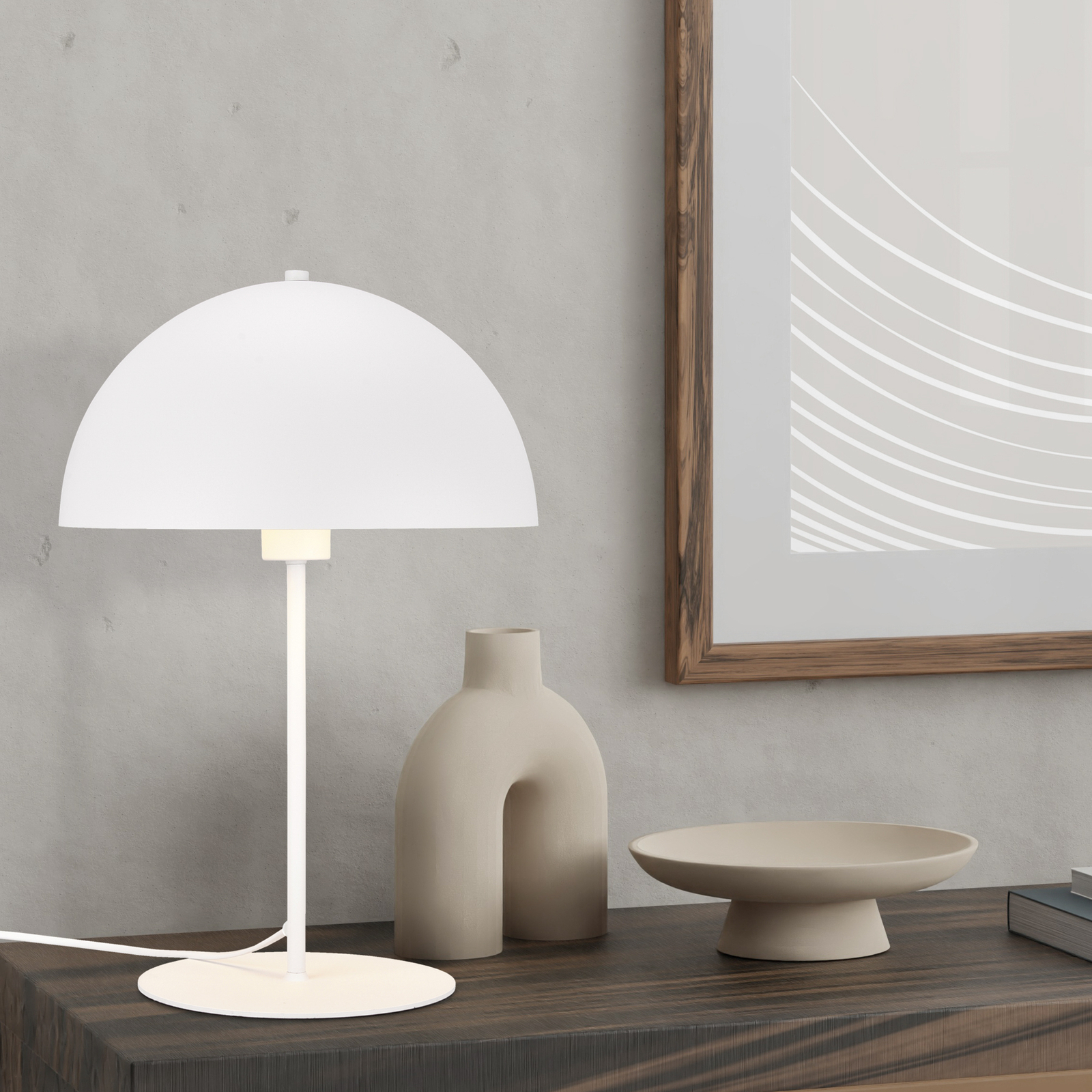 NOLA table lamp, height 45 cm, white