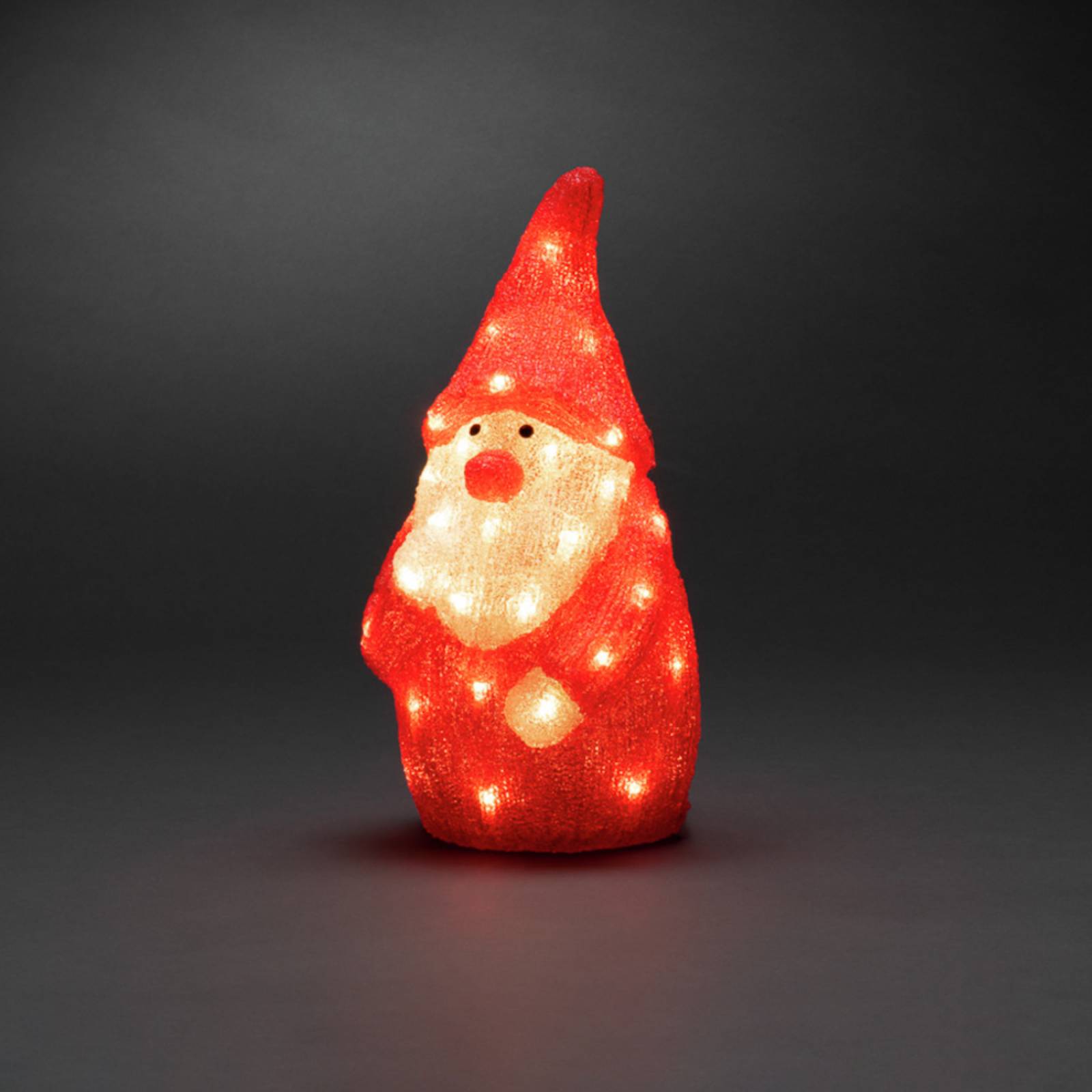 LED decoratie figuur kerstman rood IP44 h. 38 cm