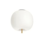 kdln ceiling lamp Kushi, brass/white, Ø 16 cm, glass