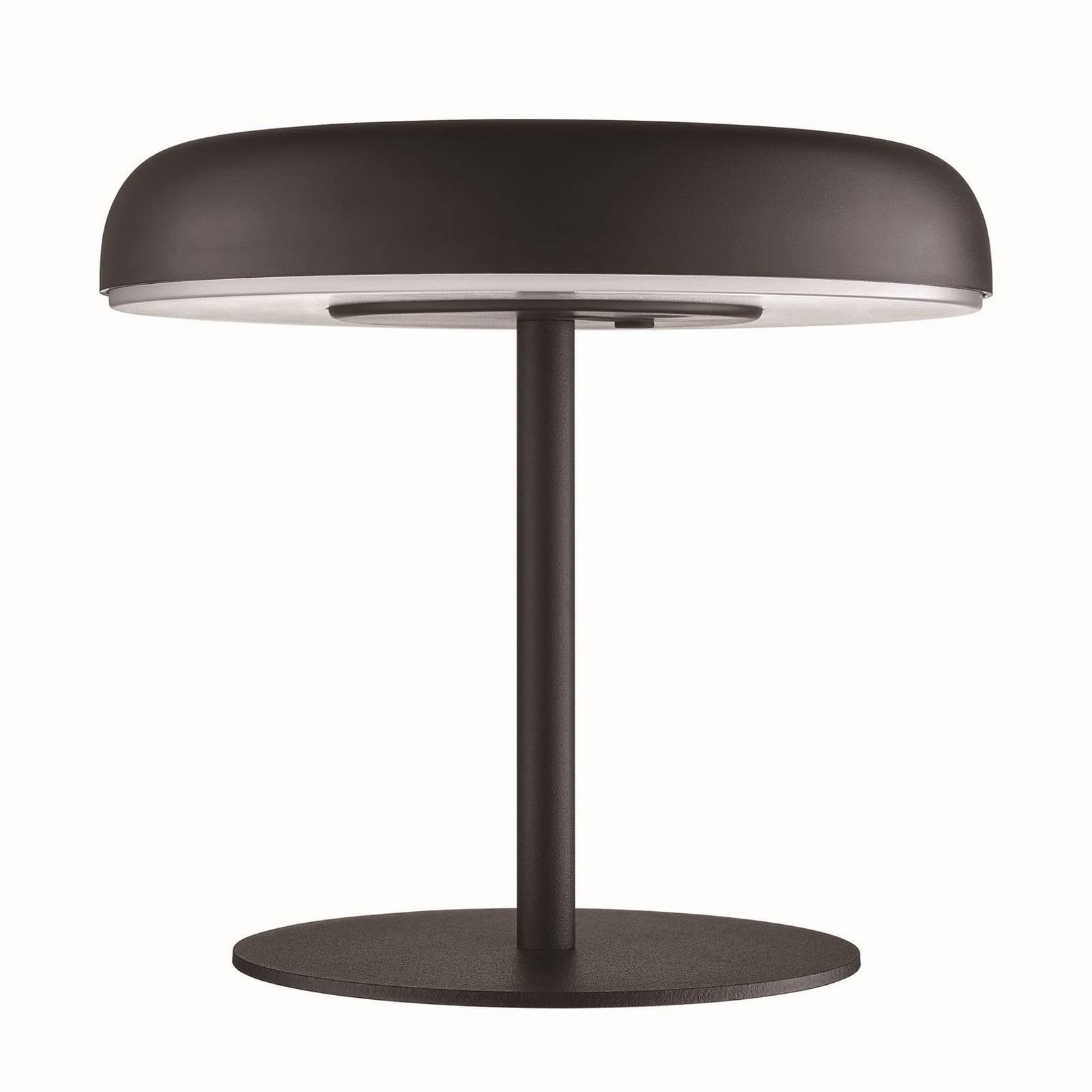 LED-Solar-Akku-Tischleuchte Elmer, schwarz, Metall, IP44
