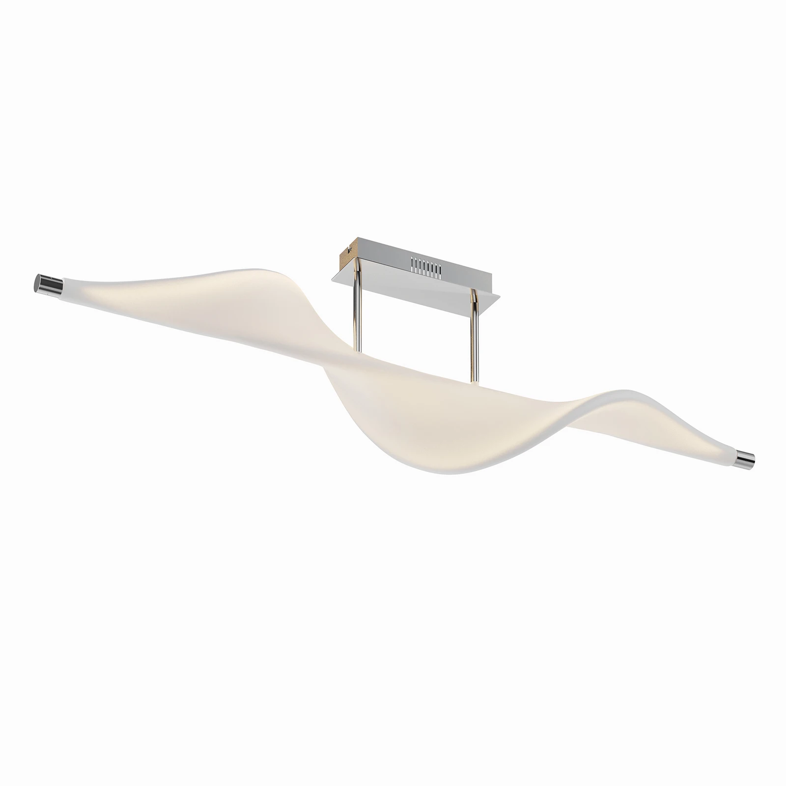 Lucande plafonieră LED Edano, 122 cm, alb, textil, dimabil