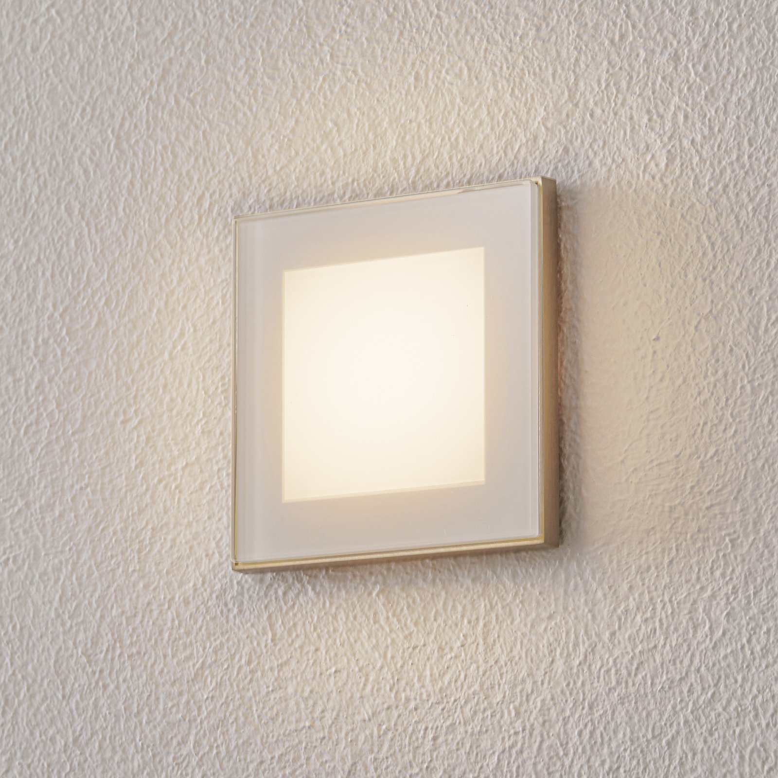 Bega LED wand inbouwlamp, hoekig met frame