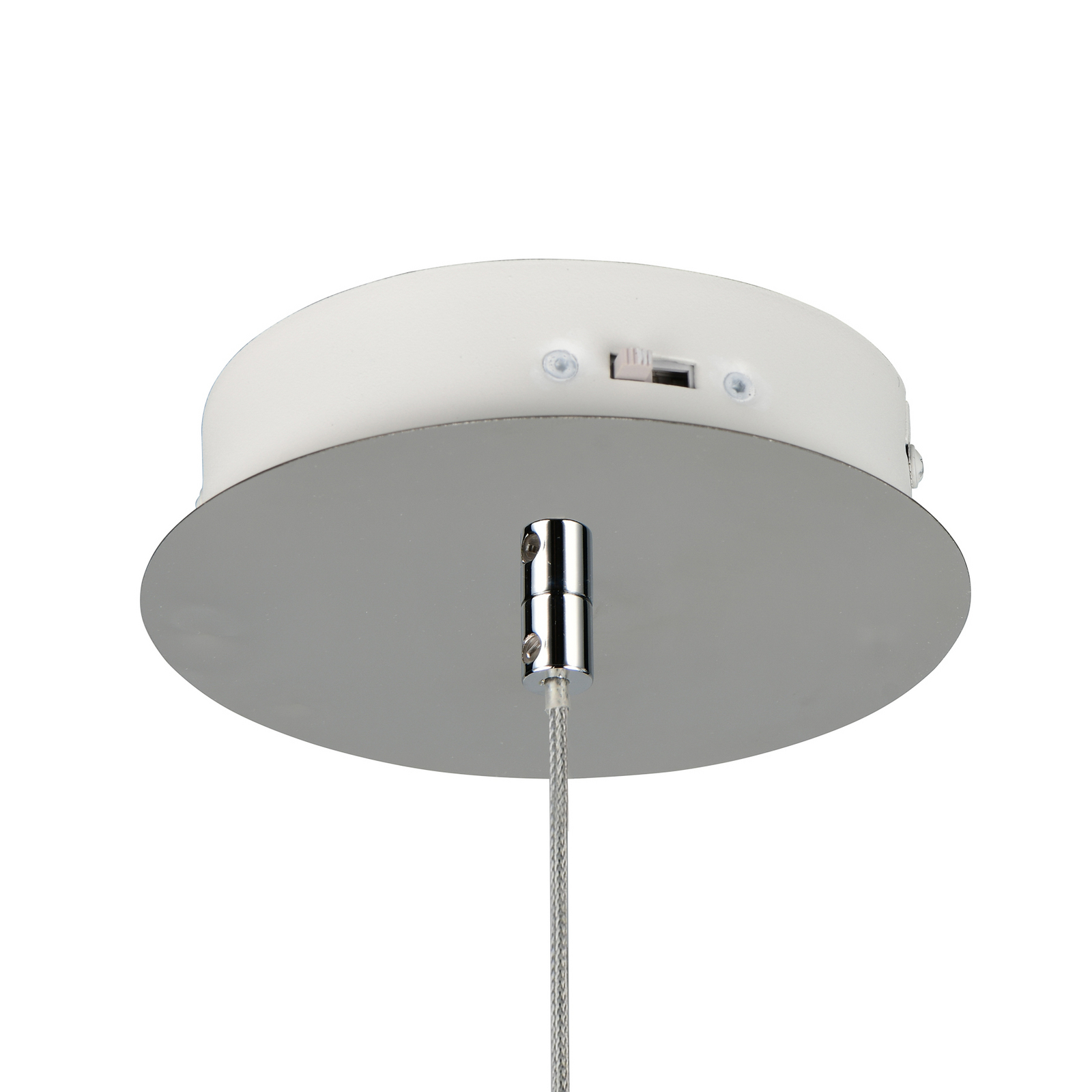 LED lógó lámpa Flynt, Ø 20 cm, króm színű, fém/üveg, CCT LED lógó lámpa Flynt, Ø 20 cm, króm színű, fém/üveg, CCT