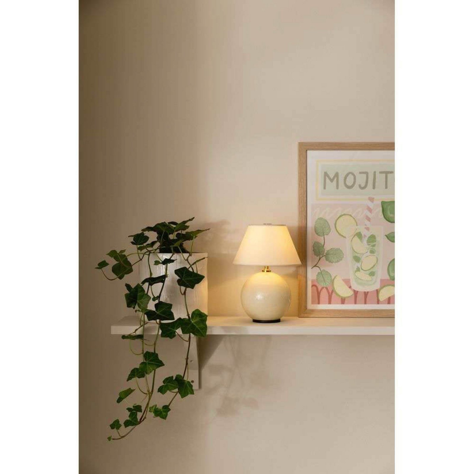 Globen Lighting Akku-Tischleuchte IRIS, creme, Höhe 23 cm