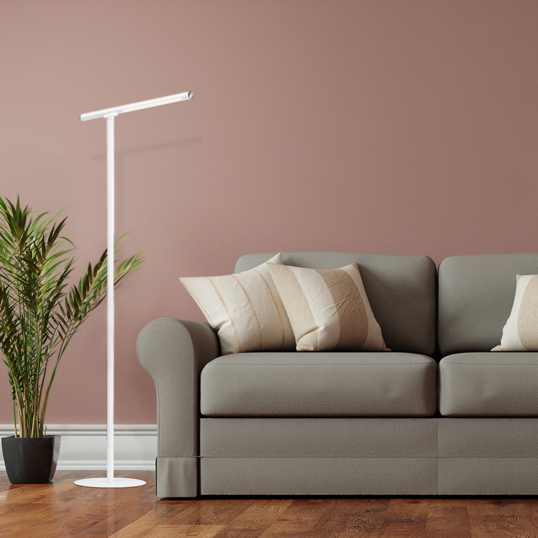 Brilonger Everywhere LED floor lamp, USB with battery, white, for Living / Dining Room, metal, plastic, 2.3 W, energy efficiency: A+, H: 130.5 cm