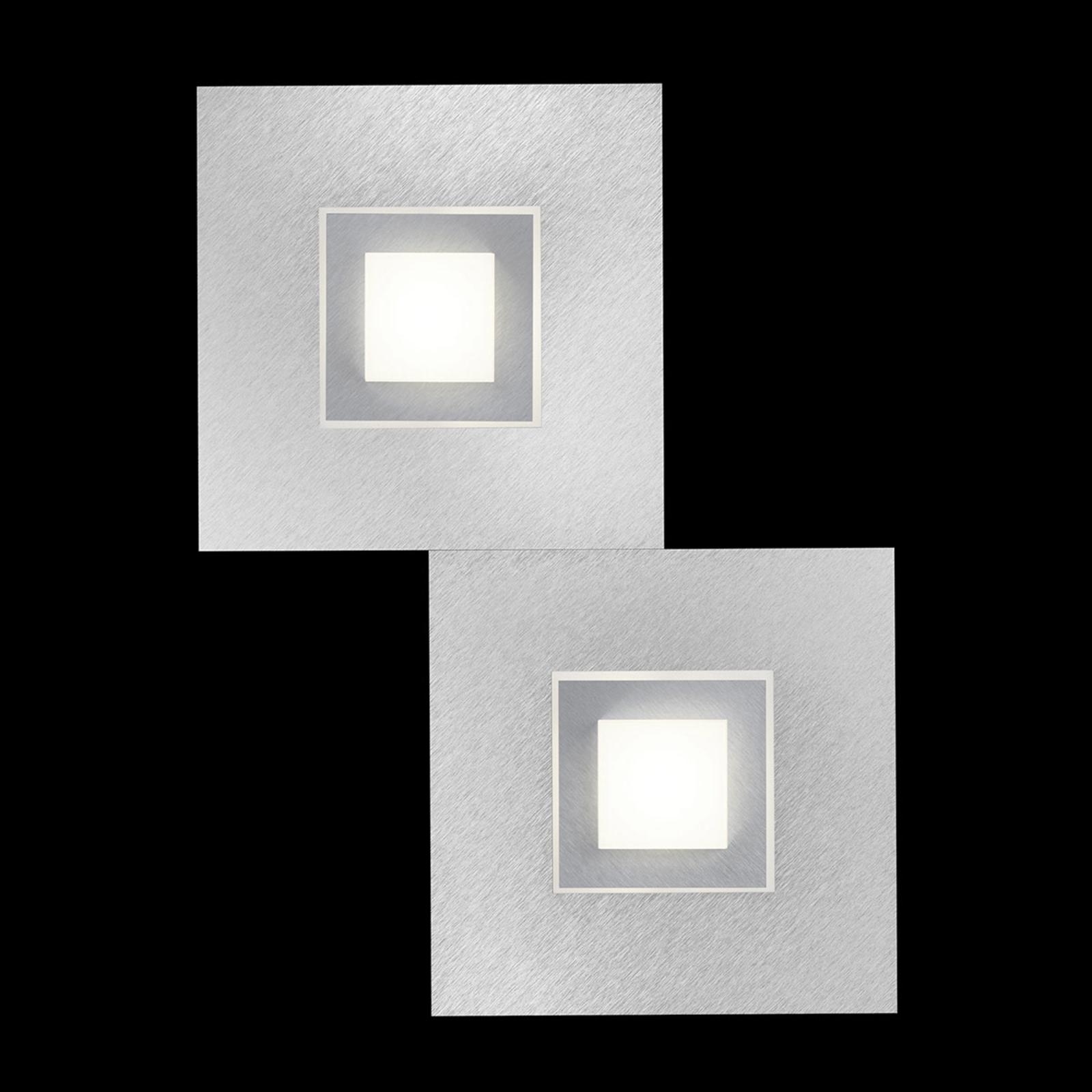 Grossmann GROSSMANN Karree LED wall light, 2-bulb titanium, for Living / Dining Room, aluminium, acrylic, 6.4 W, energy efficiency: A+, W: 40 cm, H: 30 cm