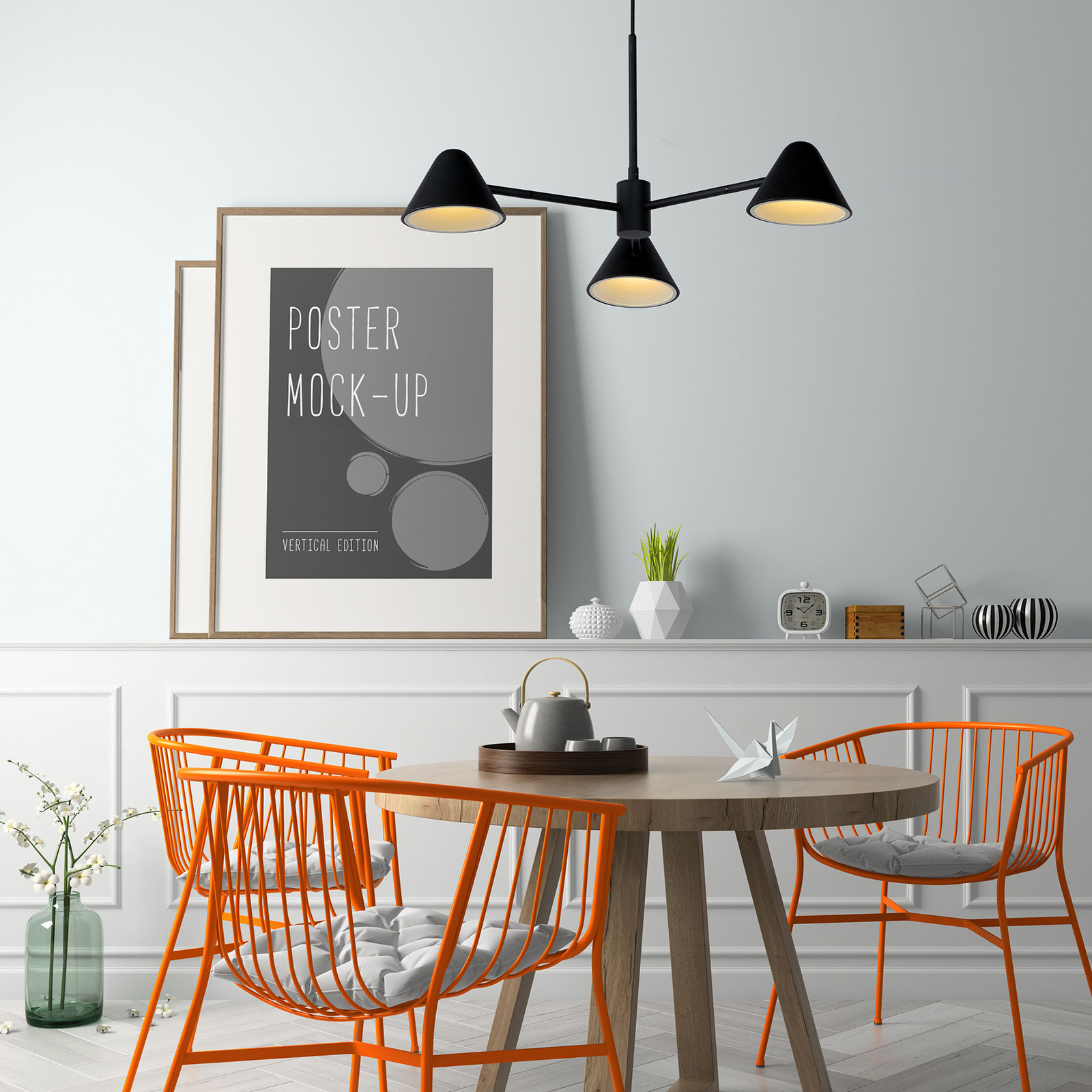 LED-Pendelleuchte Devon mit drei Kegelschirmen