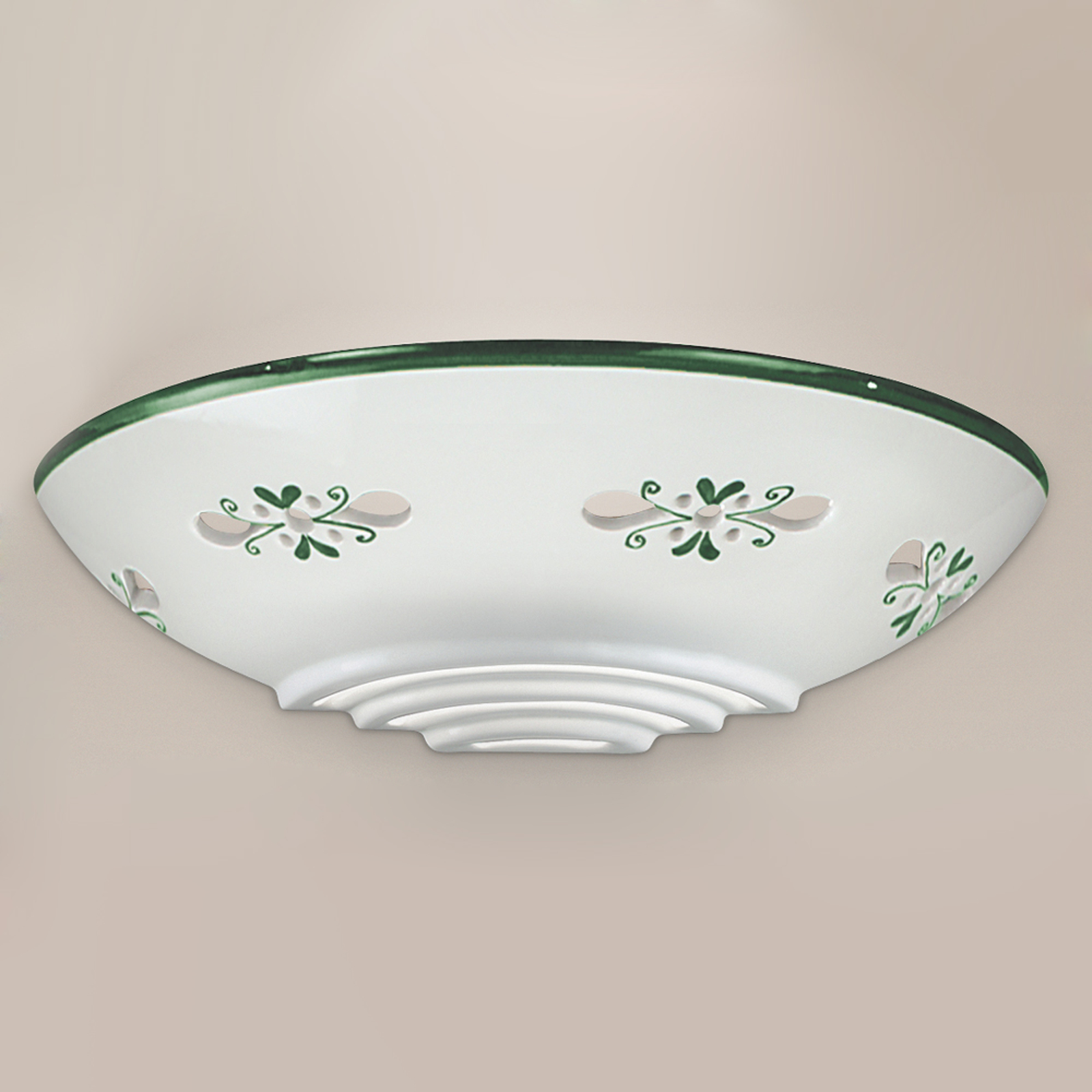 Applique di ceramica Bassano, aderente, verde