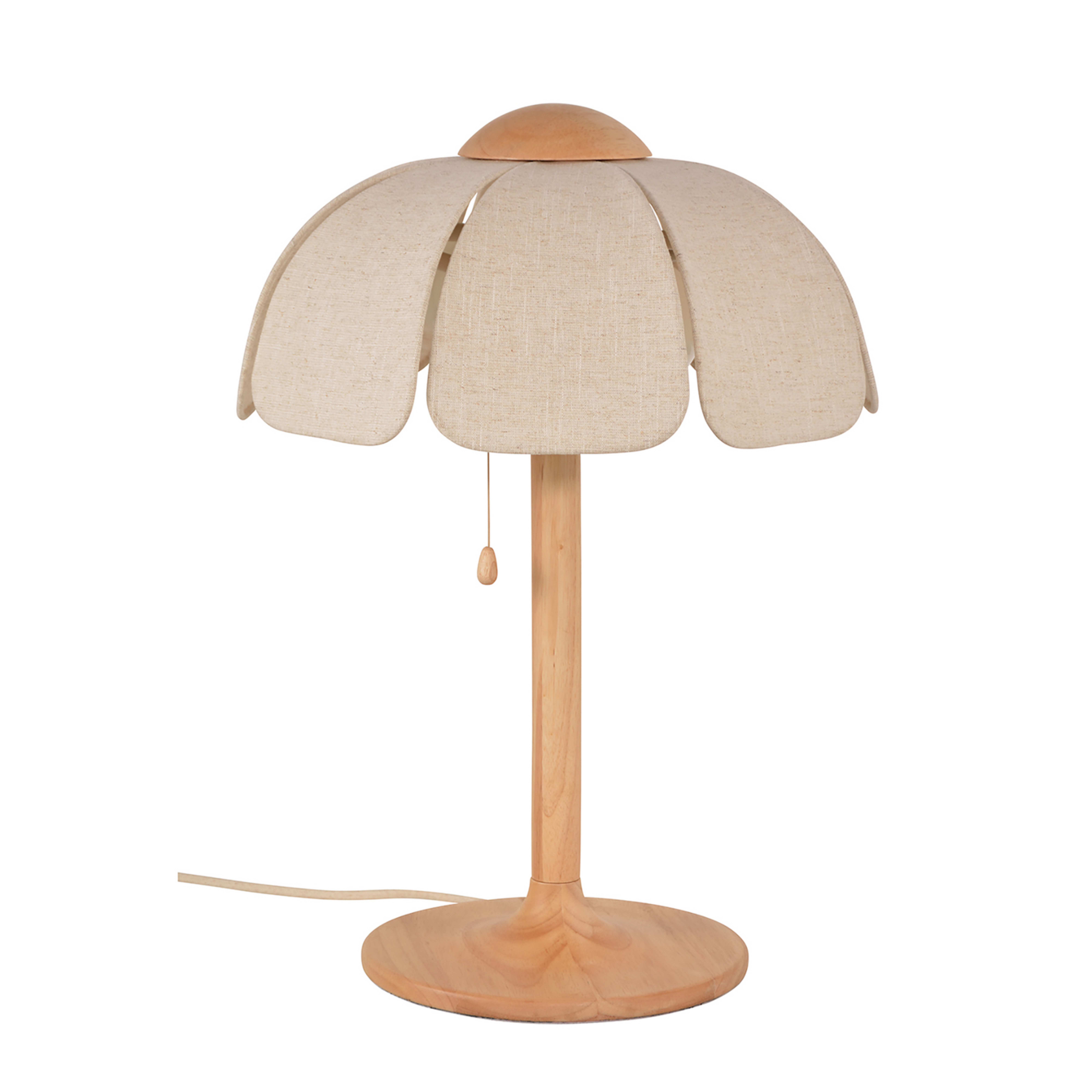Coquillage table lamp, natural linen/wood - MARKET SET