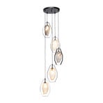 KARE Diamond Fever Spiral pendant light black 5-bulb round