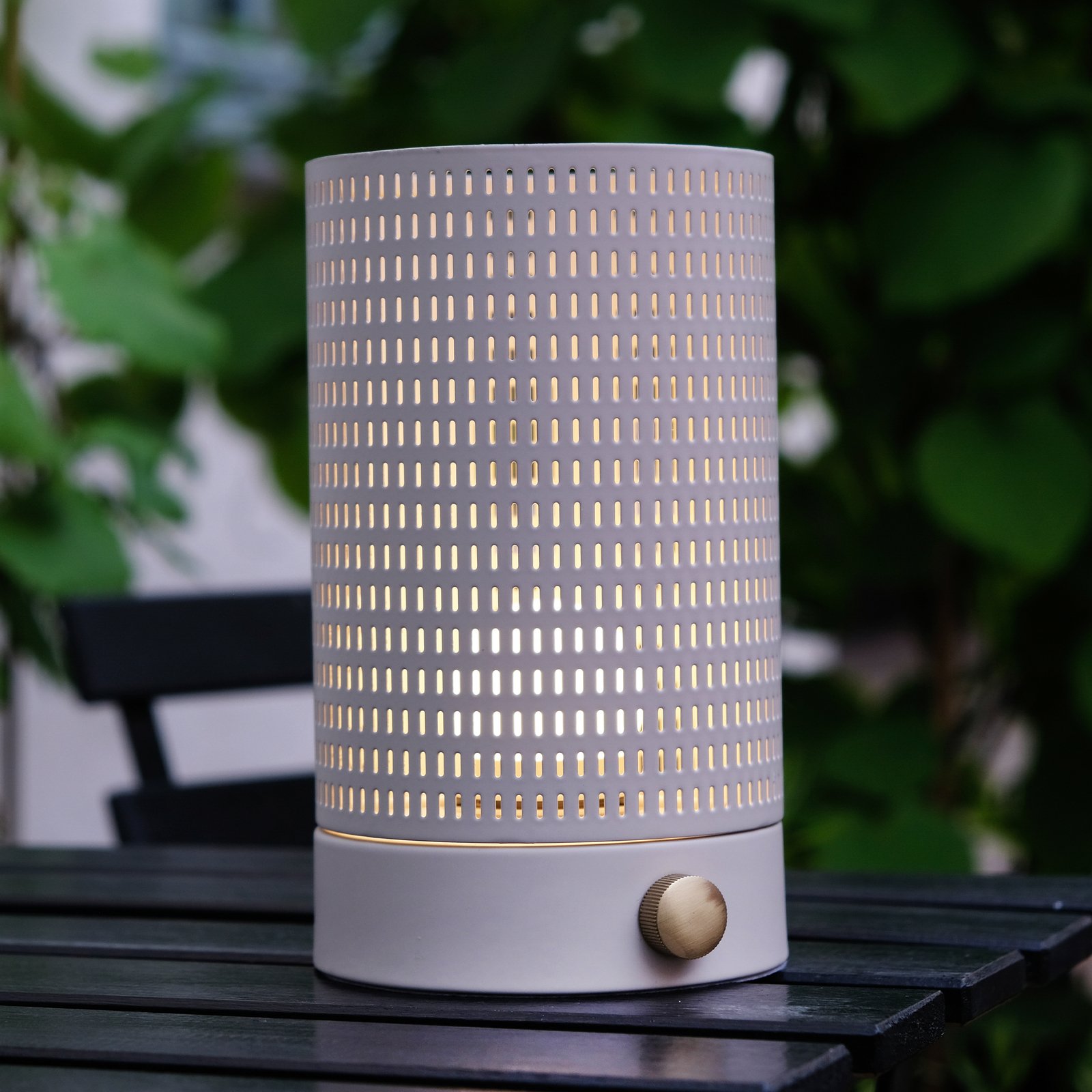 Dyberg Larsen LED tafellamp Mesh, wit, hoogte 20 cm