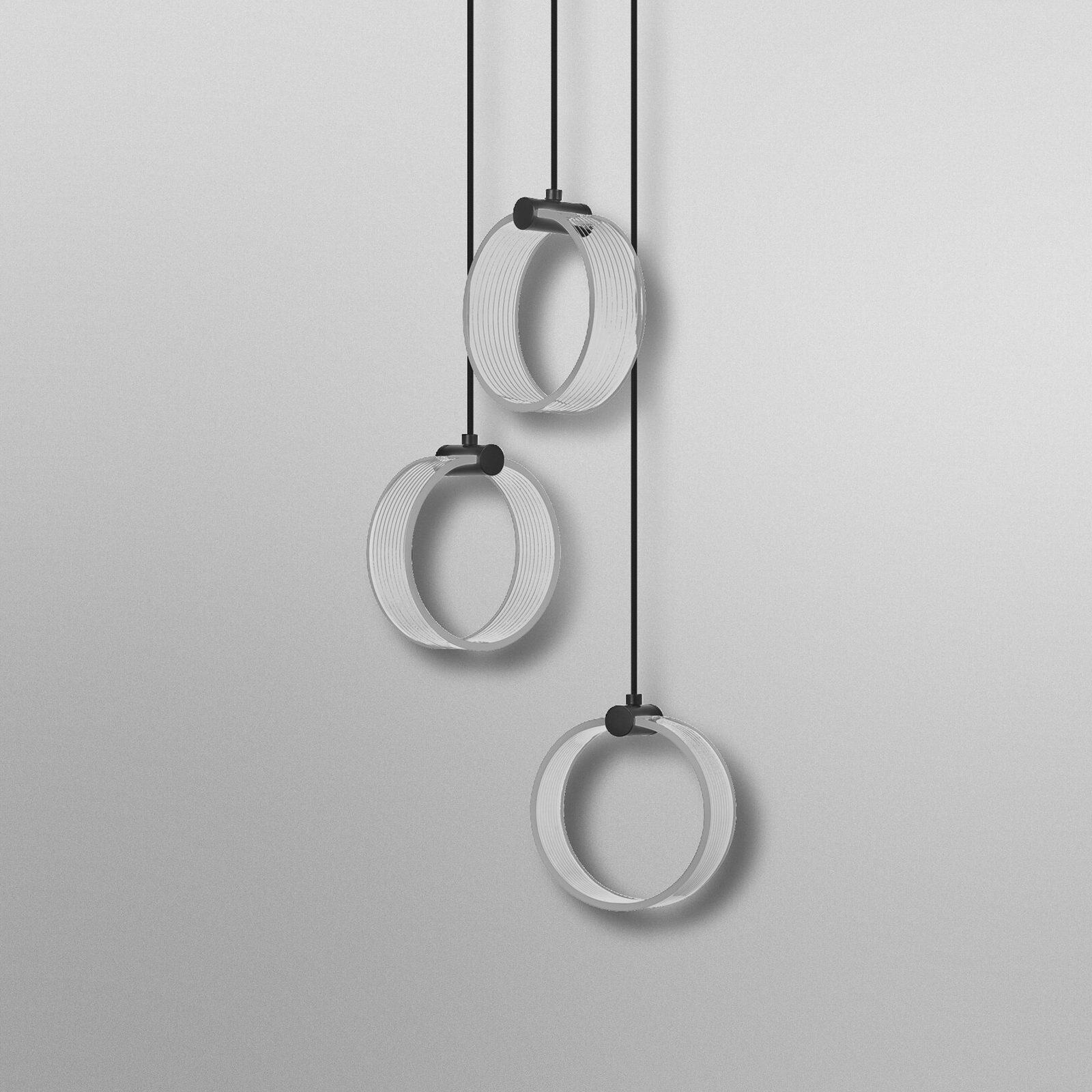 OSRAM LED-Hängelampe Decor Circle, 3-fl. rund, CCT, schwarz