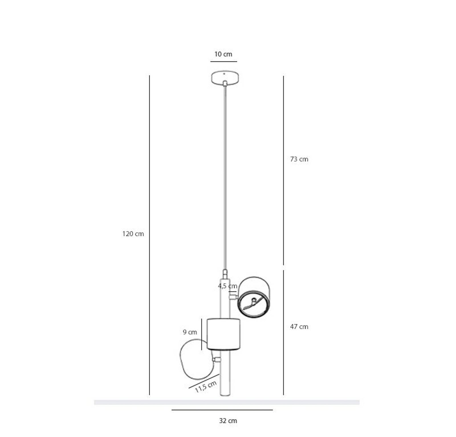 Lampa wisząca 1047E, 3-punktowa, czarna