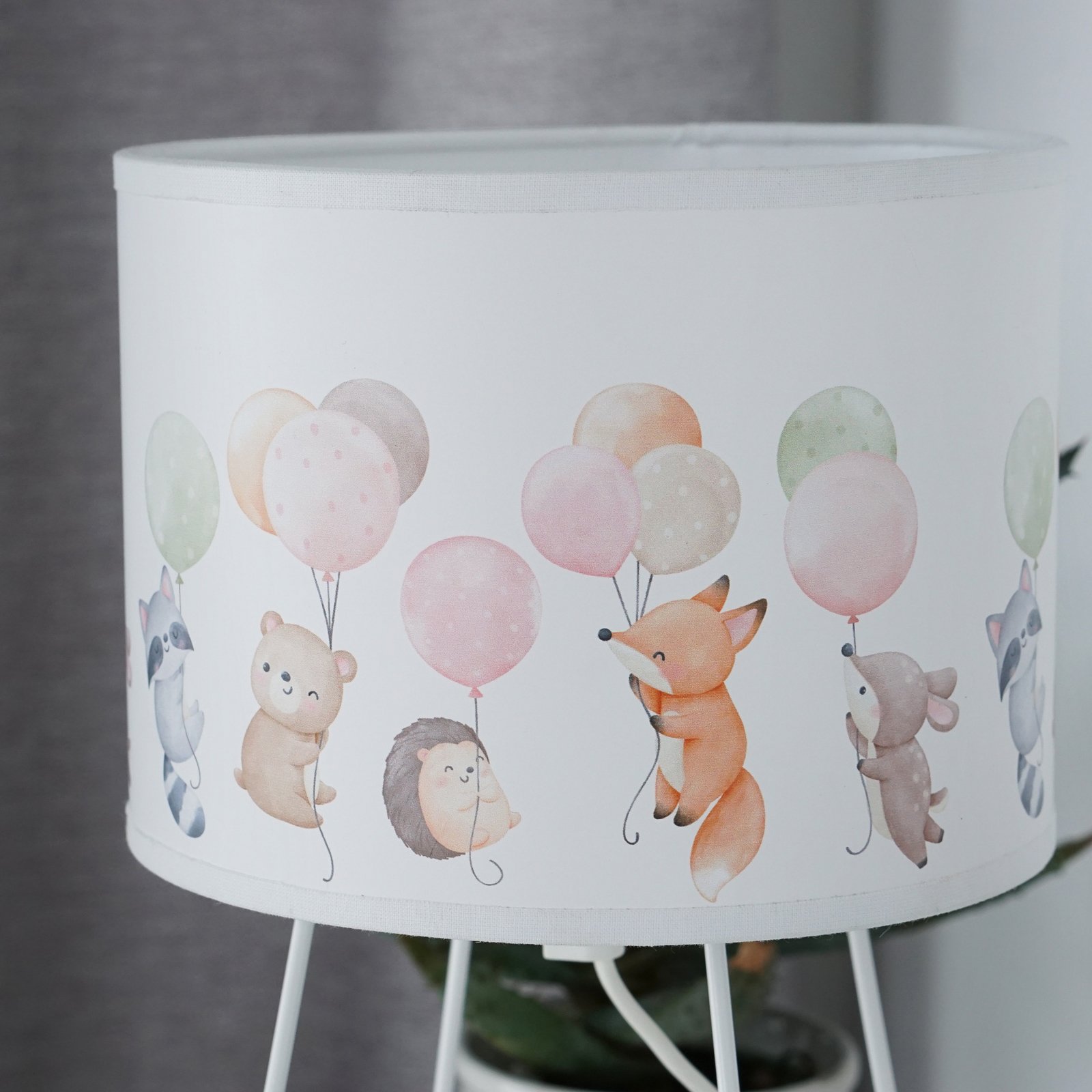 Freddy table lamp, colourful, animals, E14, height 32.5 cm