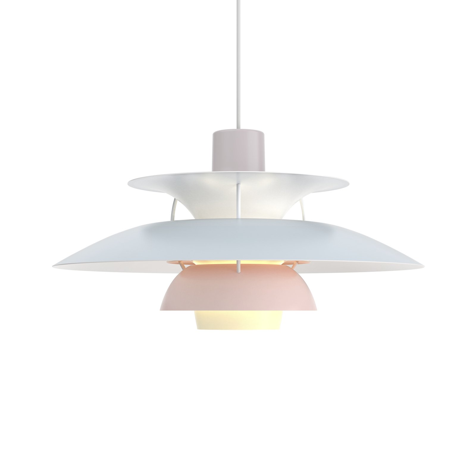 PH 5 Pendant Pastels Oyster/Blue/Rose - Louis Poulsen