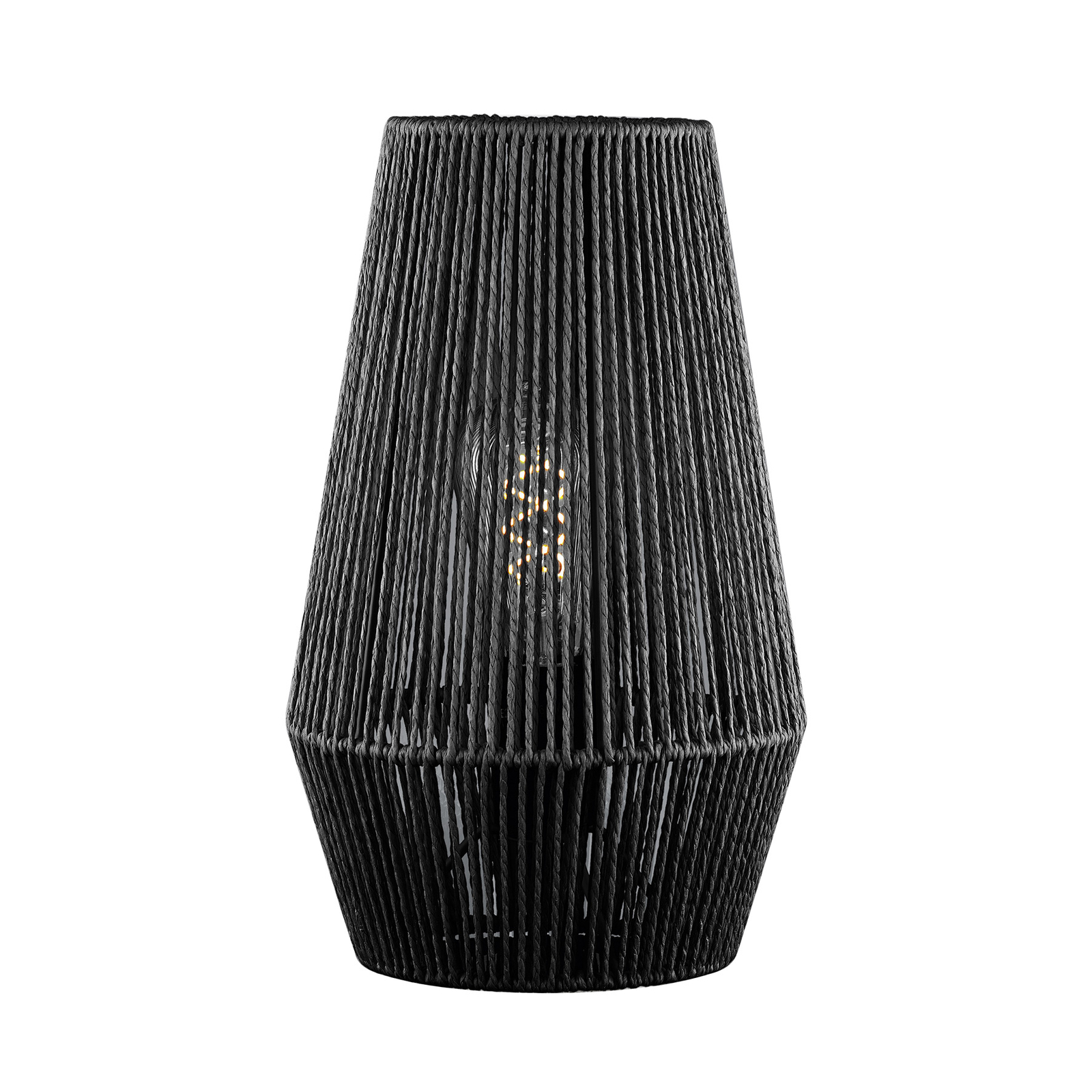 Bordlampe Tau av papir, svart, Ø 20 cm