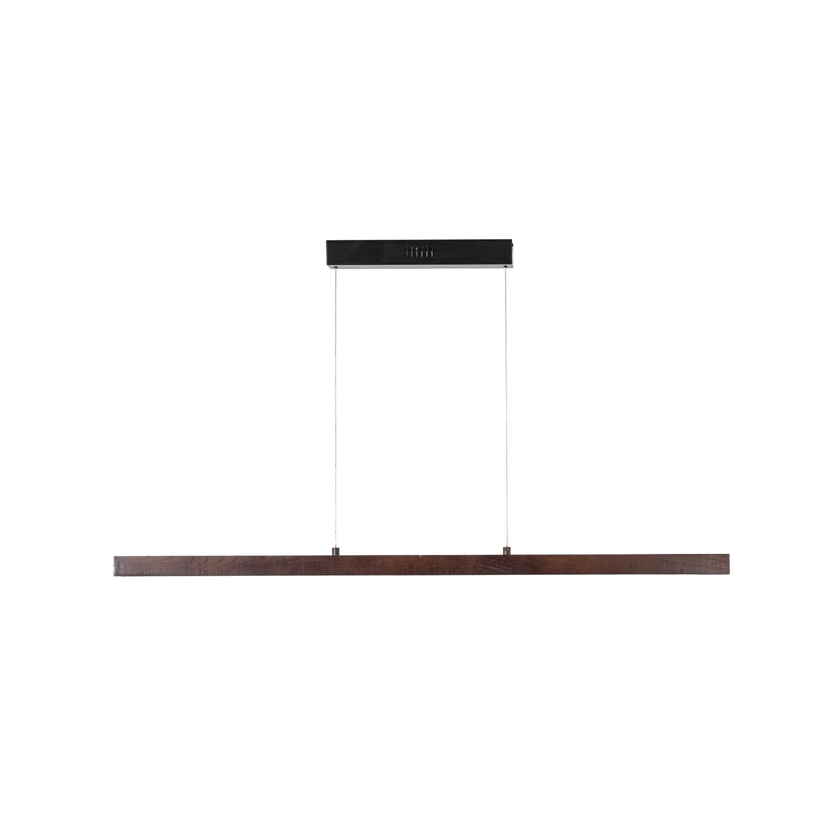 Lucande LED-riippvalgustid Nihalo, pähkel, 122 cm, dimmeriga, CCT