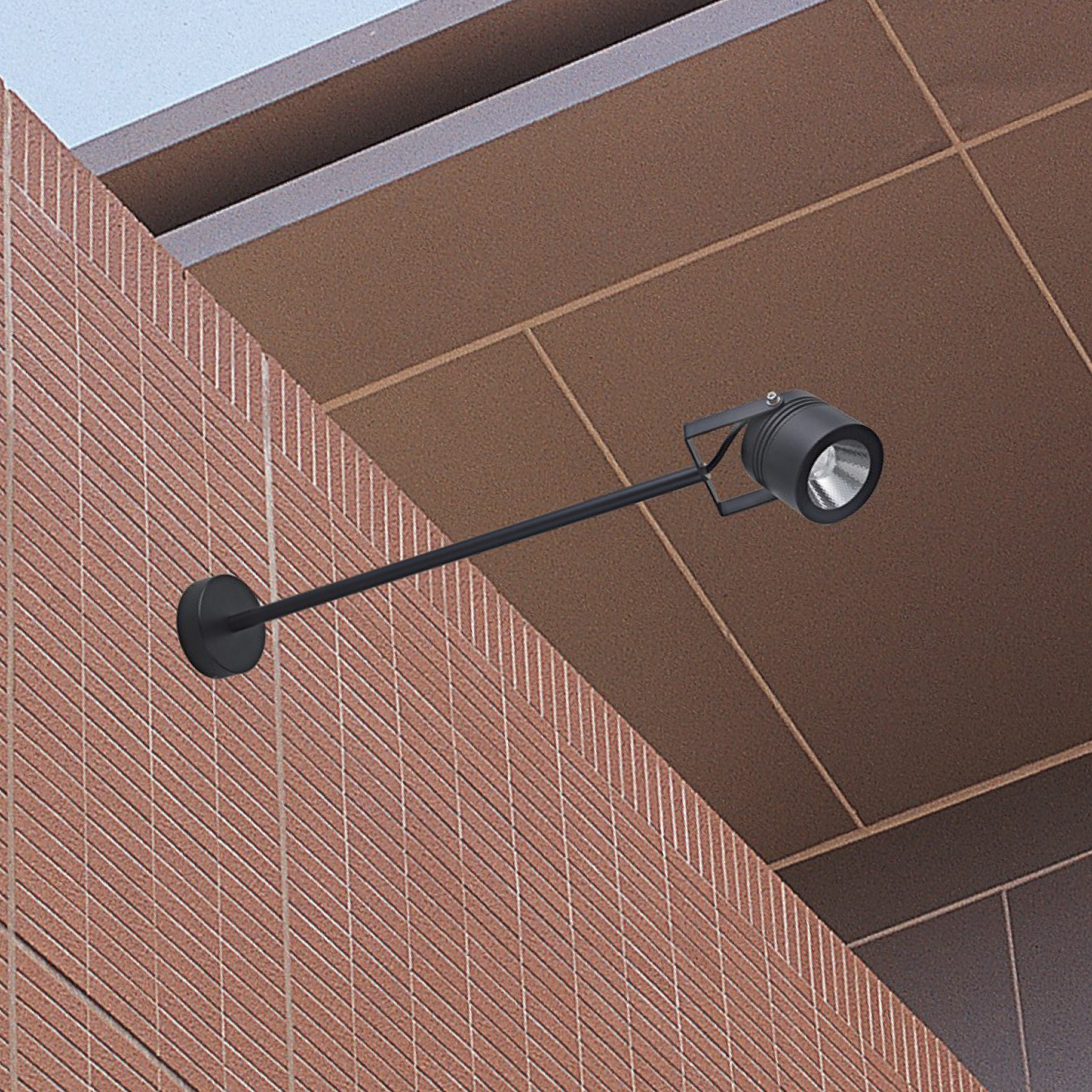 Faretto da parete per esterni a LED 5012, nero, alluminio, vetro, 68 cm