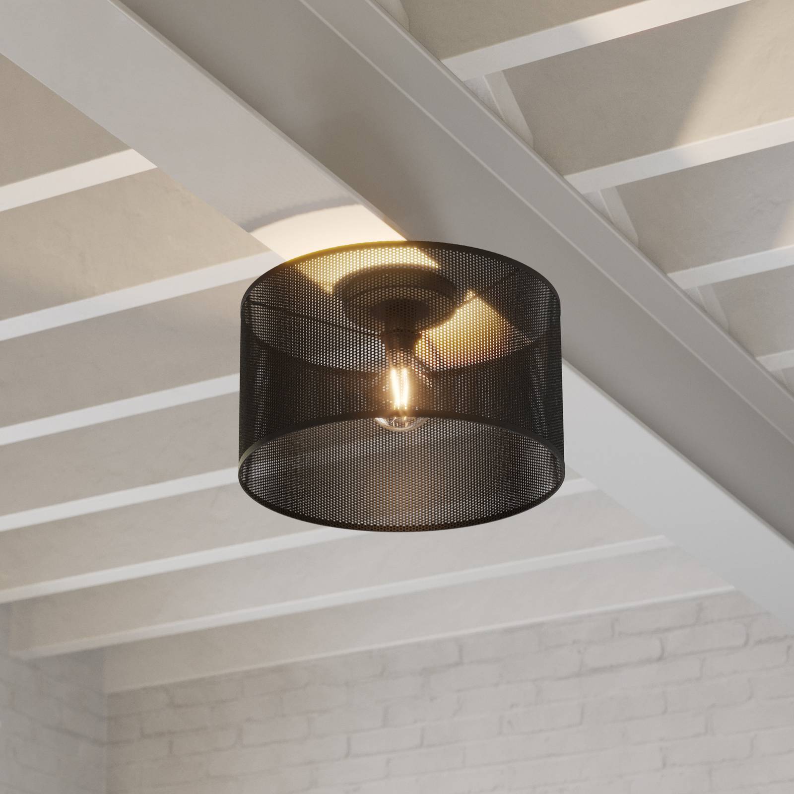 Deckenleuchte Manby, Ø 45 cm, schwarz, Stahl günstig online kaufen