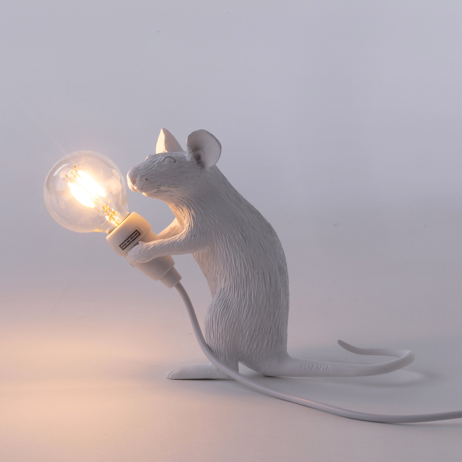 SELETTI Mouse Lamp LED-Dekolampe USB sitzend weiß